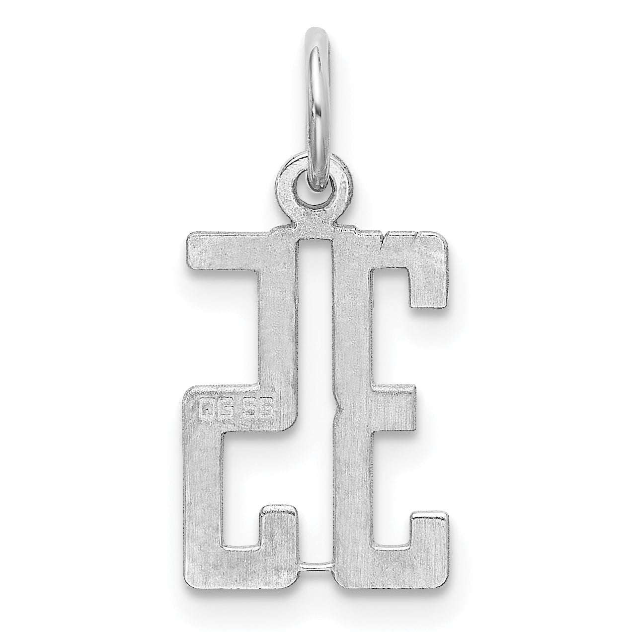 Sterling Silver Silver/Rhodium-Plated Elongated Number 35 Charm