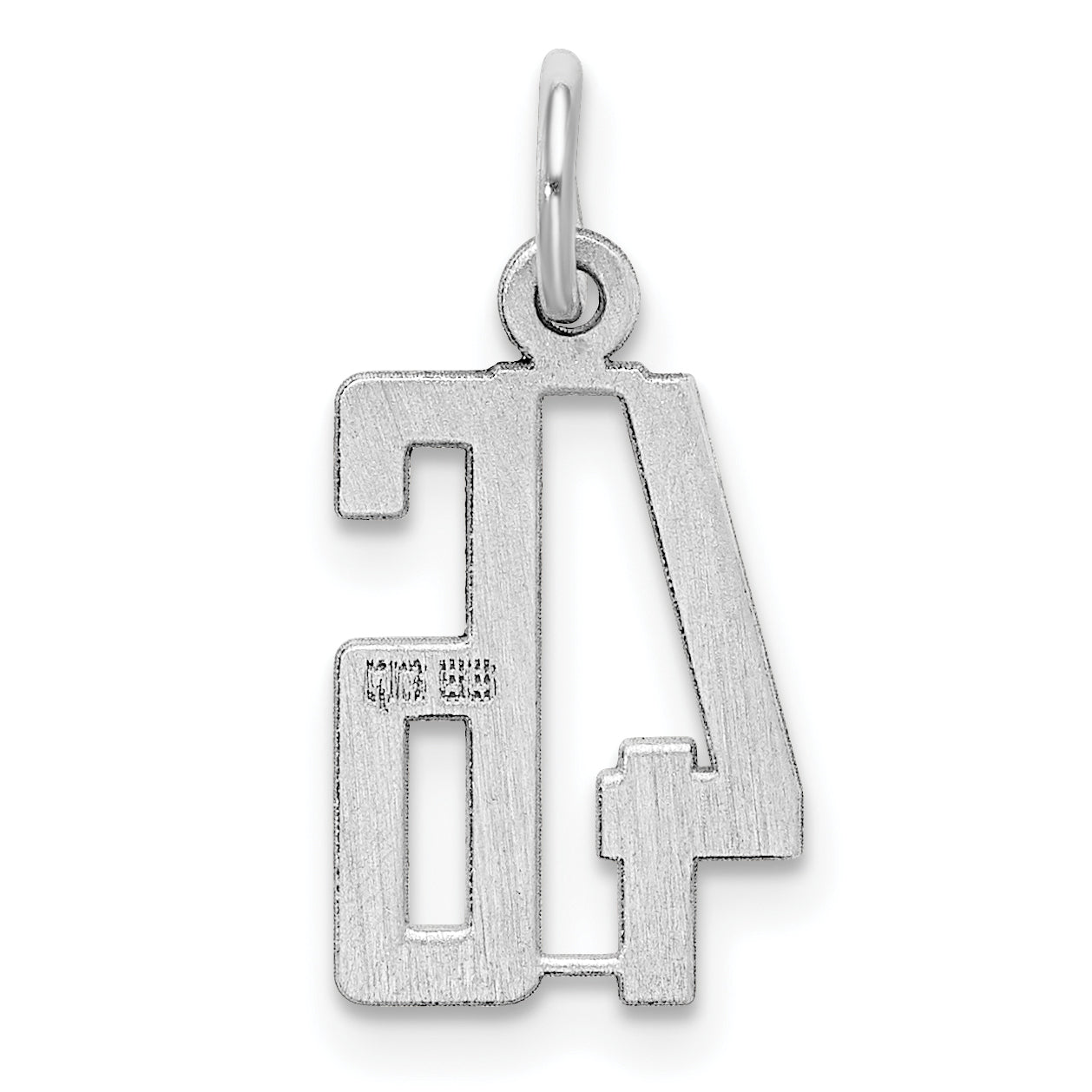 Sterling Silver Silver/Rhodium-Plated Elongated Number 46 Charm