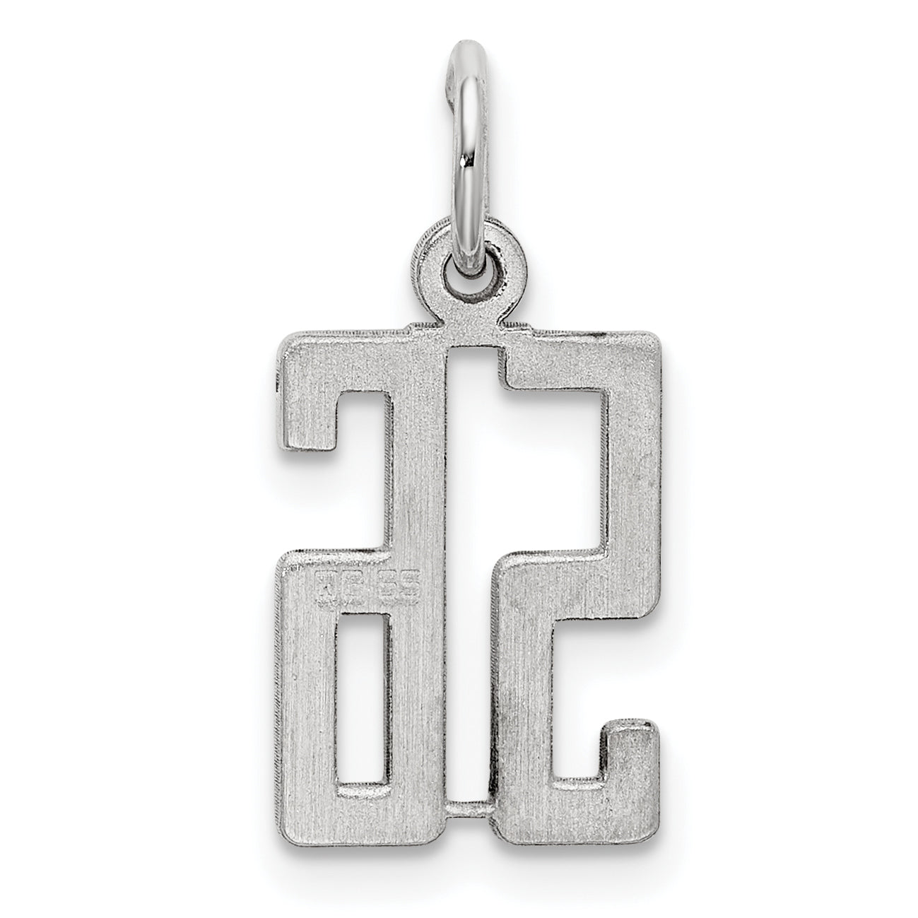 Sterling Silver Silver/Rhodium-Plated Elongated Number 56 Charm