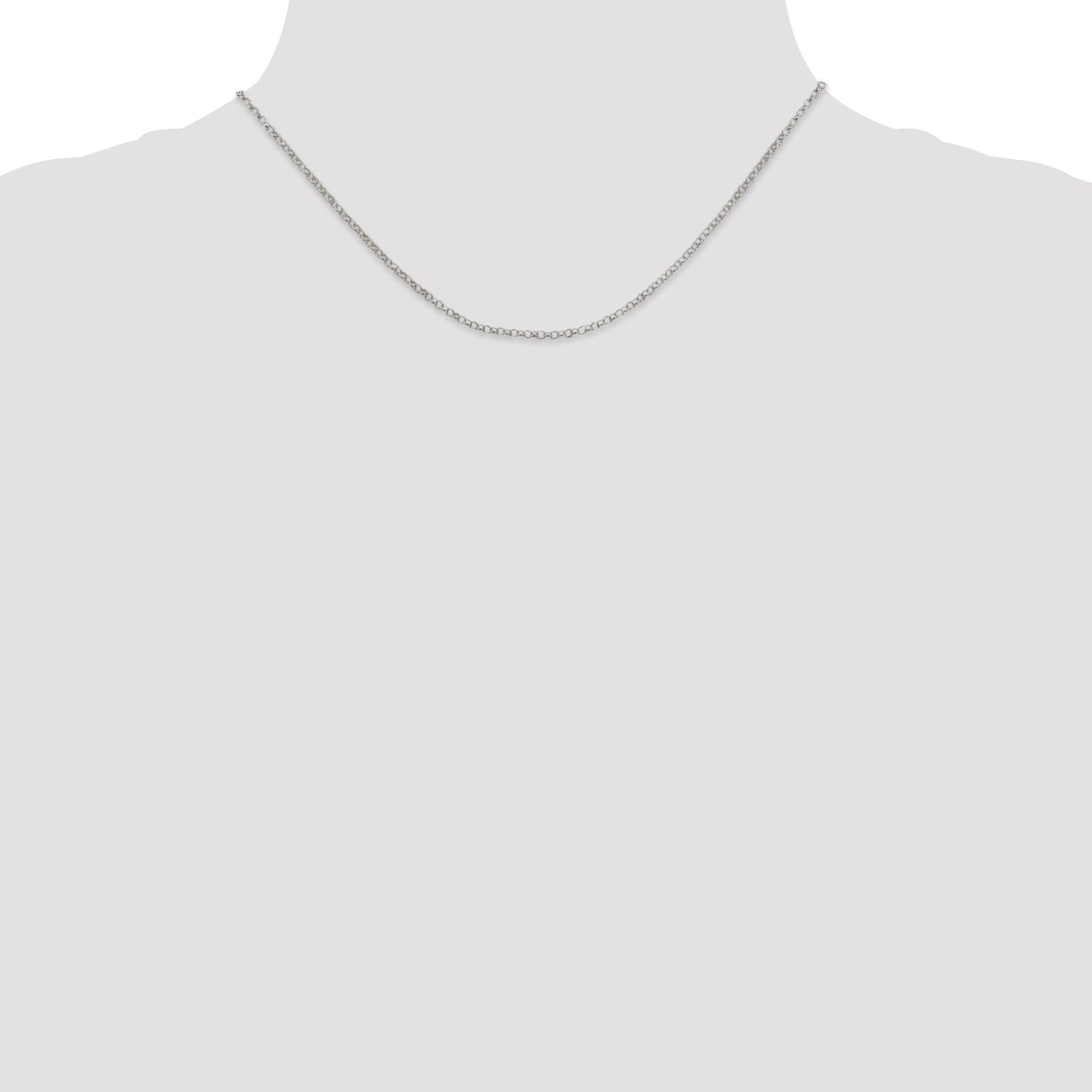 16 Inch Sterling Silver 2mm Rolo Chain Necklace