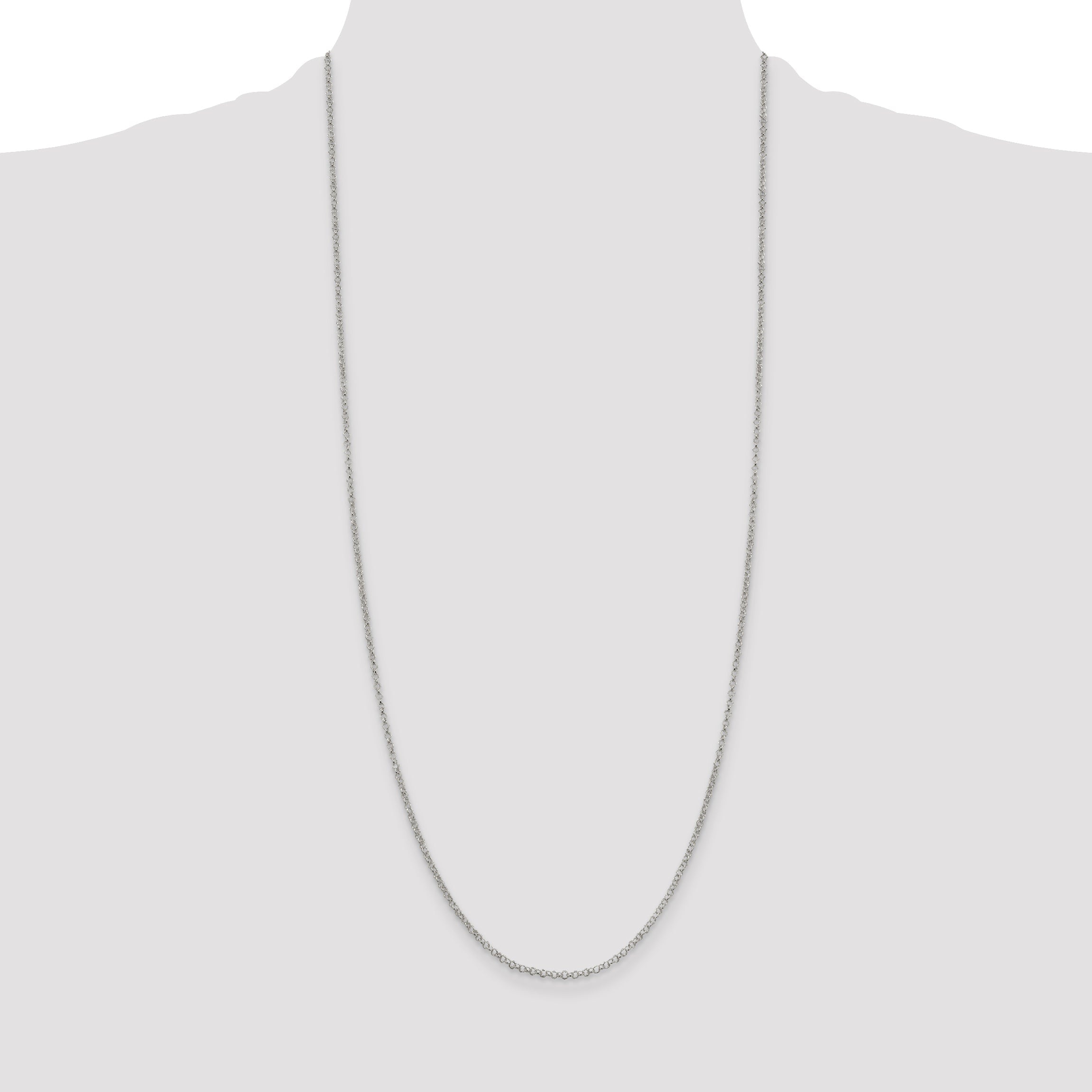 30 Inch Sterling Silver 2mm Rolo Chain Necklace