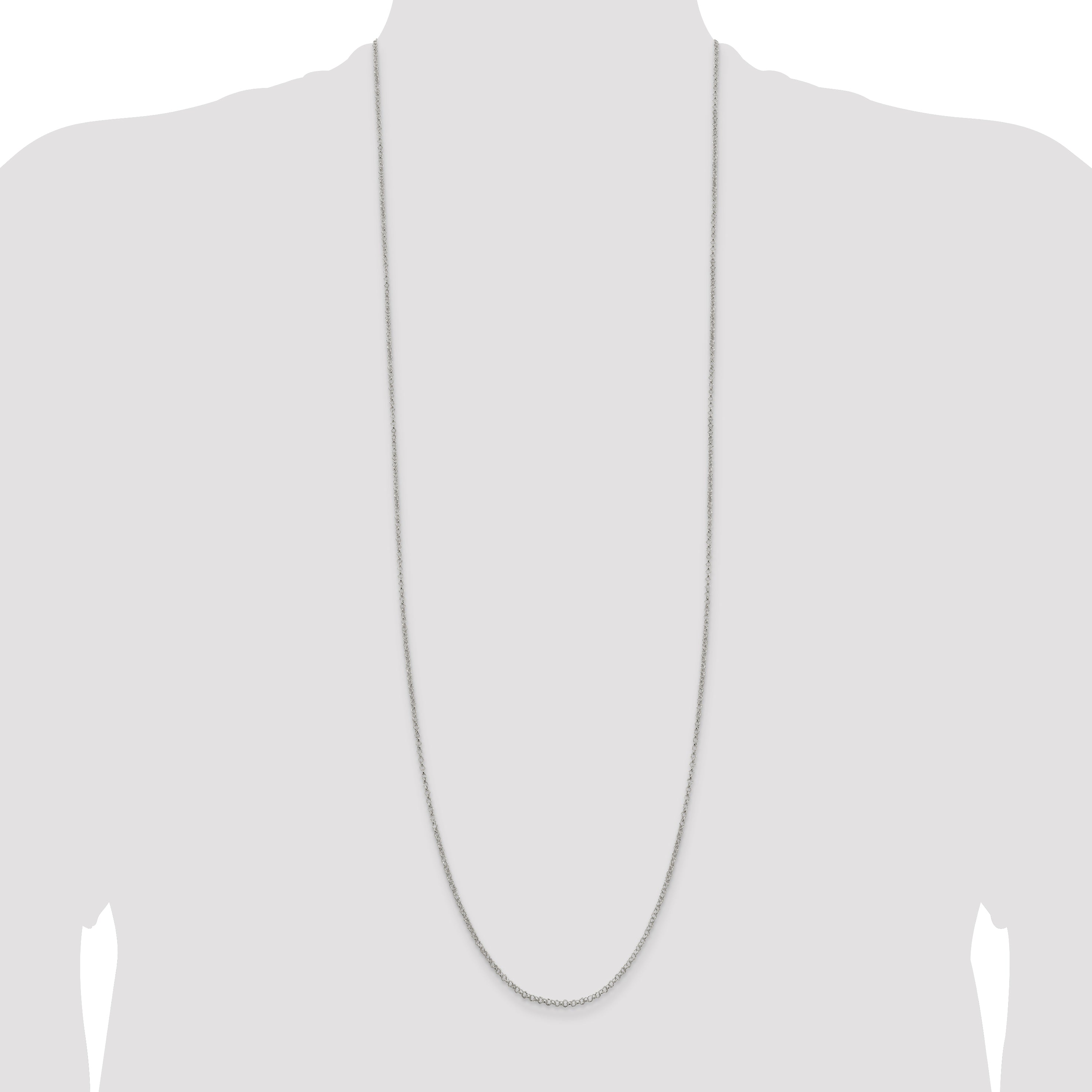 36 Inch Sterling Silver 2mm Rolo Chain Necklace