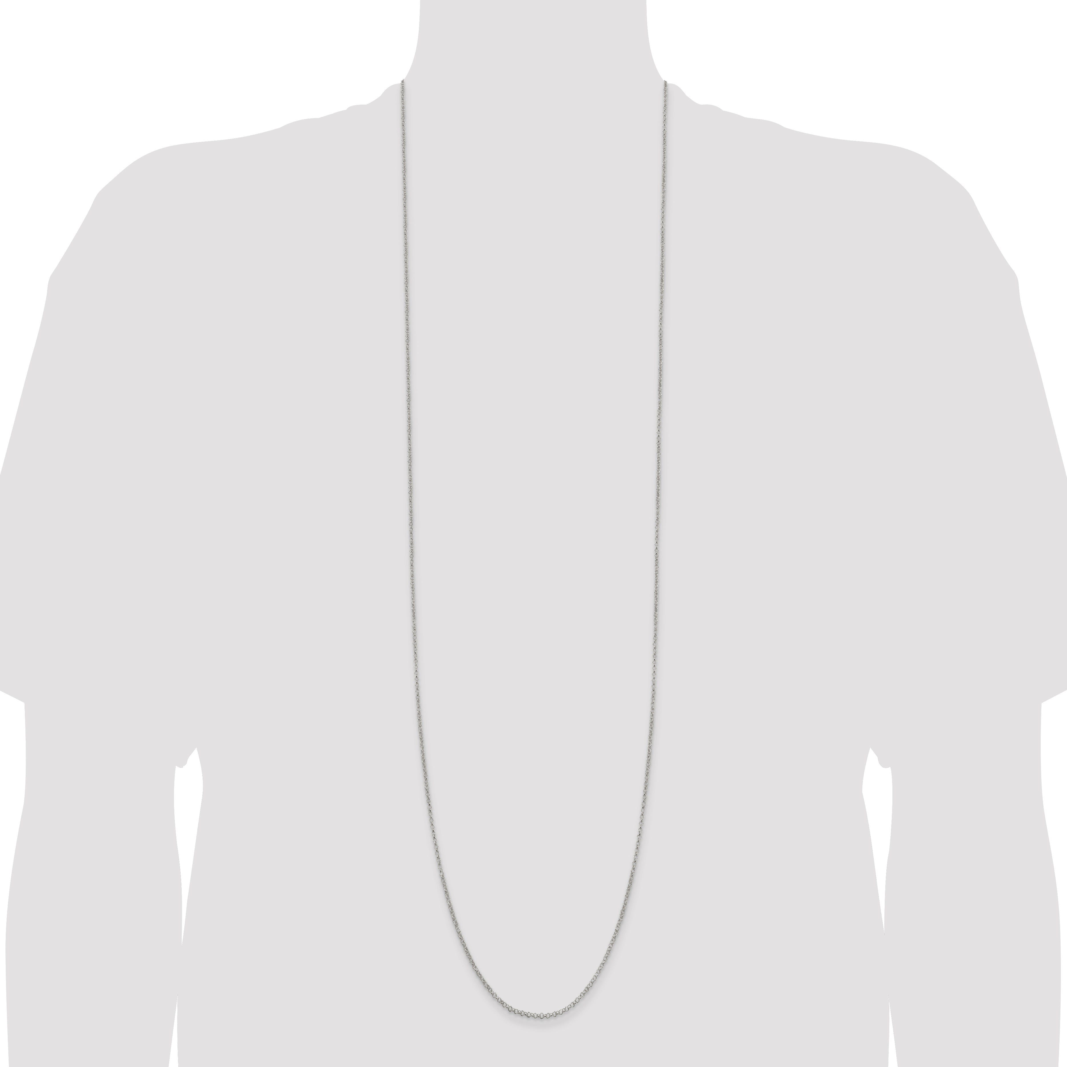 42 Inch Sterling Silver 2mm Rolo Chain Necklace