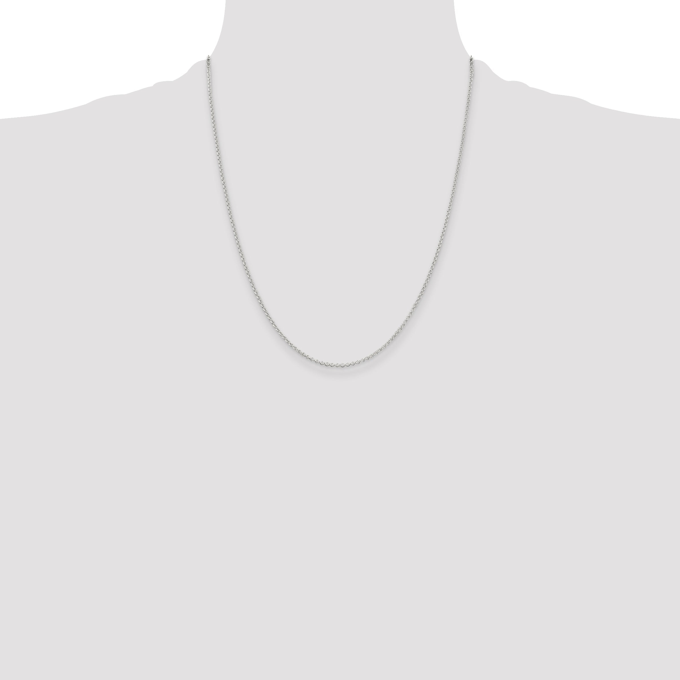 22 Inch Sterling Silver 1.5mm Rolo Chain Necklace