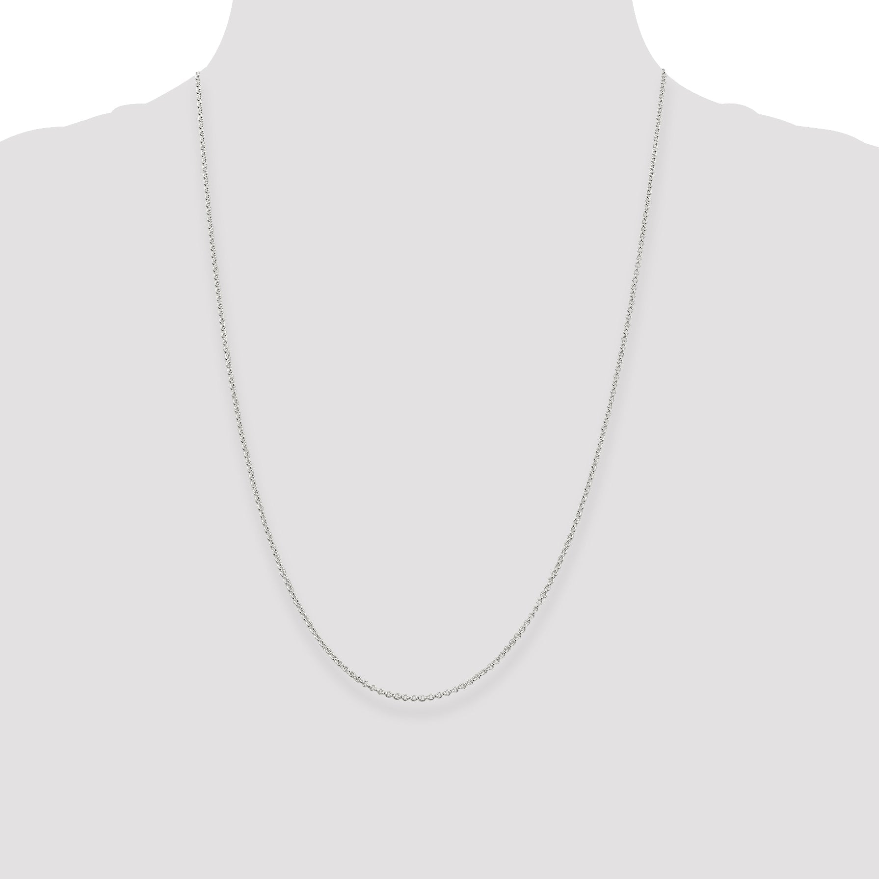 24 Inch Sterling Silver 1.5mm Rolo Chain Necklace
