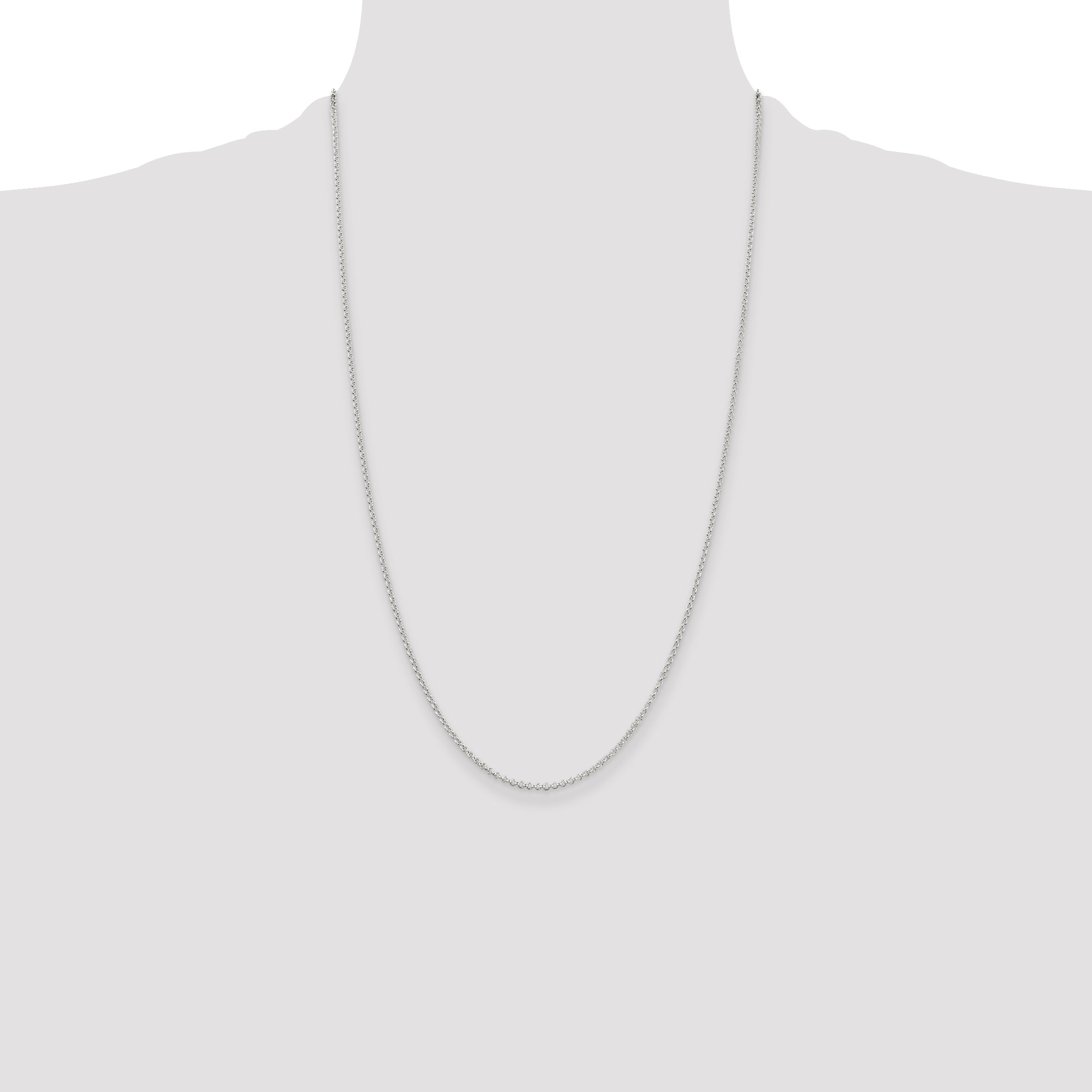 26 Inch Sterling Silver 1.5mm Rolo Chain Necklace