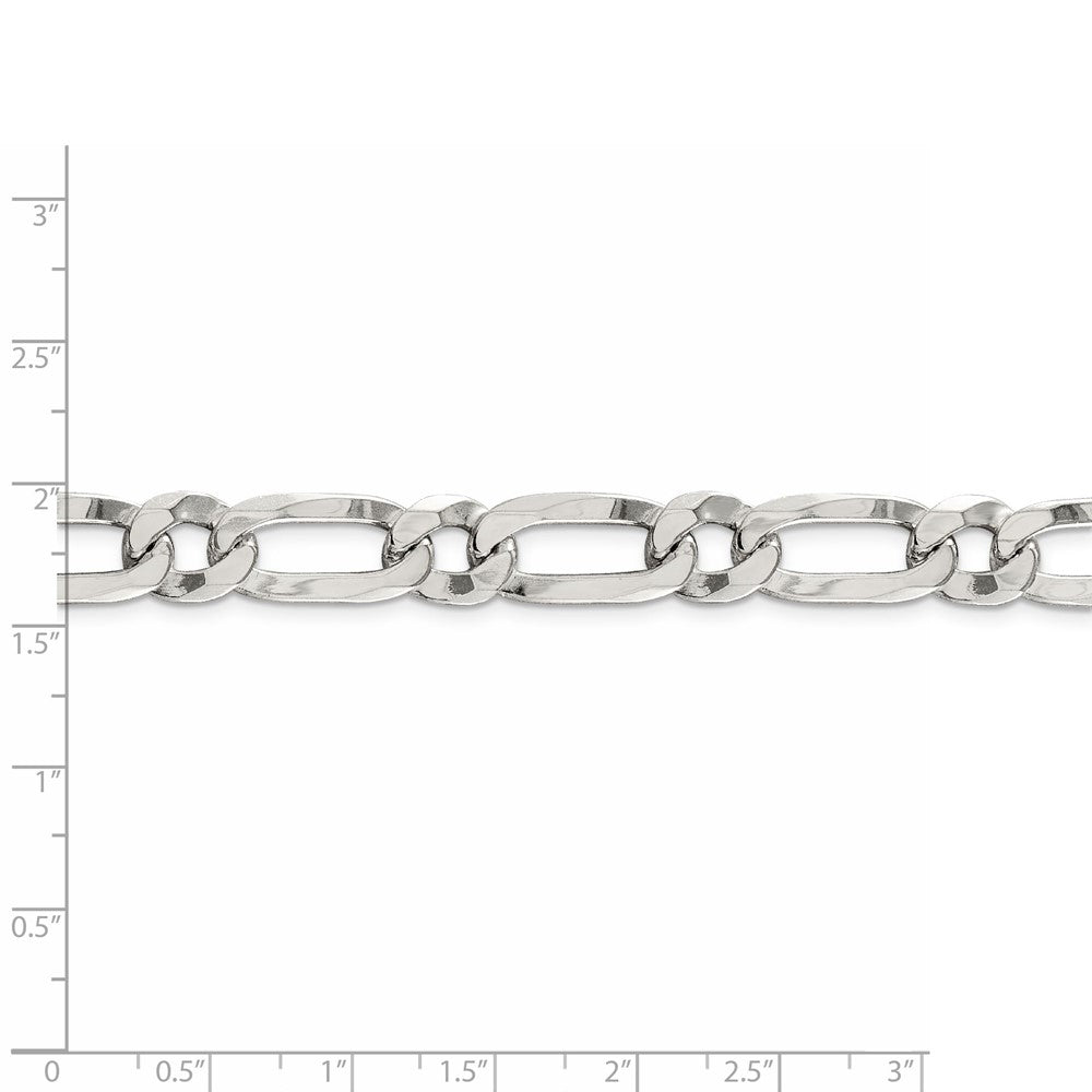 22 Inch Sterling Silver 10mm Elongated 1+1 Open Link Chain