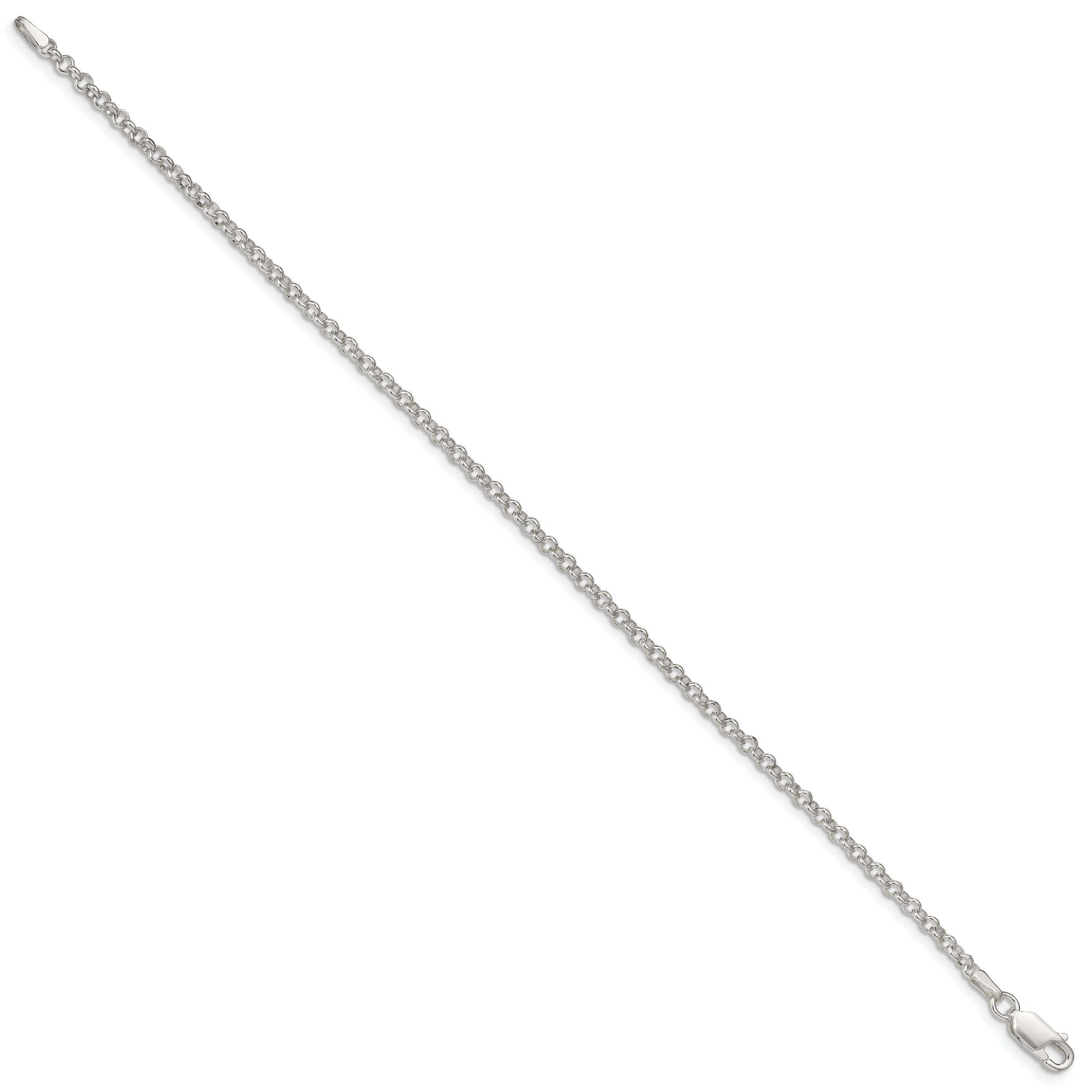 9 Inch Sterling Silver 2.8mm Rolo Chain Anklet