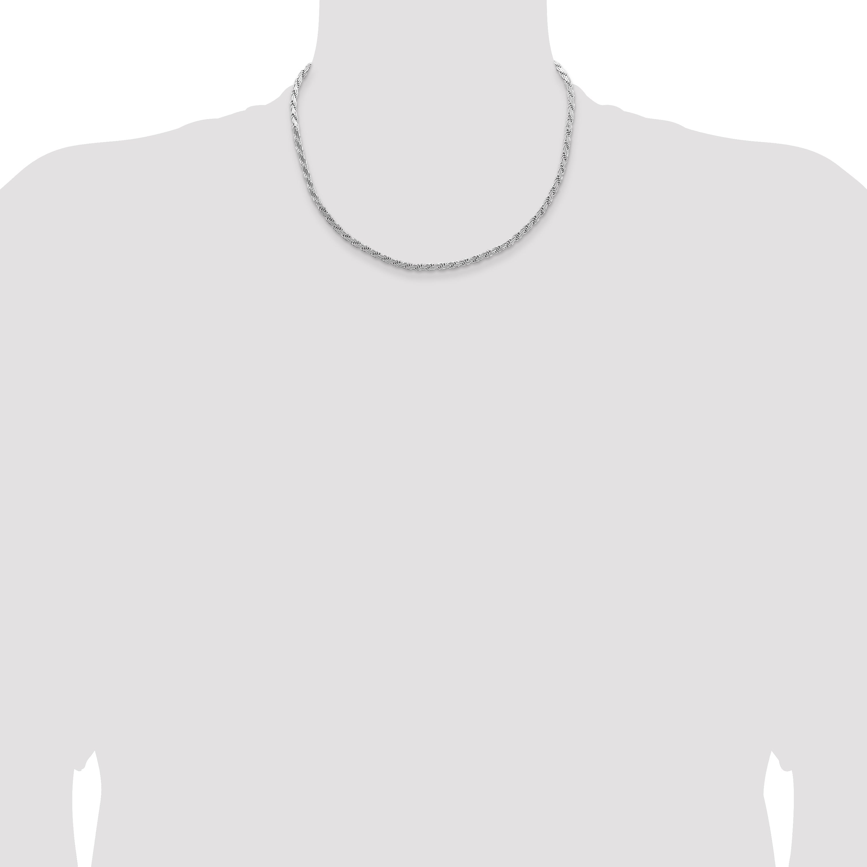 18 Inch Sterling Silver 3.65mm Flat Rope Chain Necklace