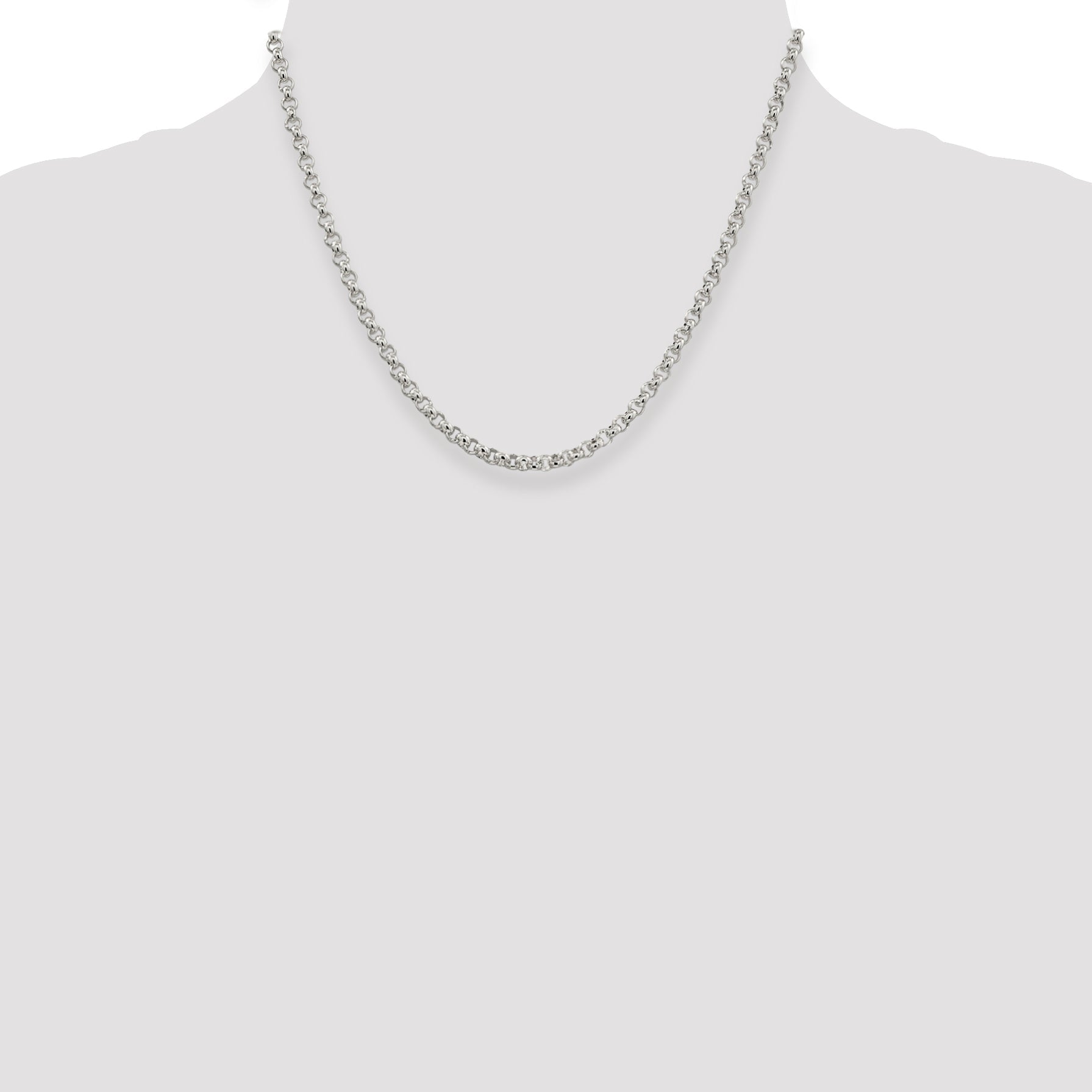 18 Inch Sterling Silver 3mm Square Spiga Chain Necklace
