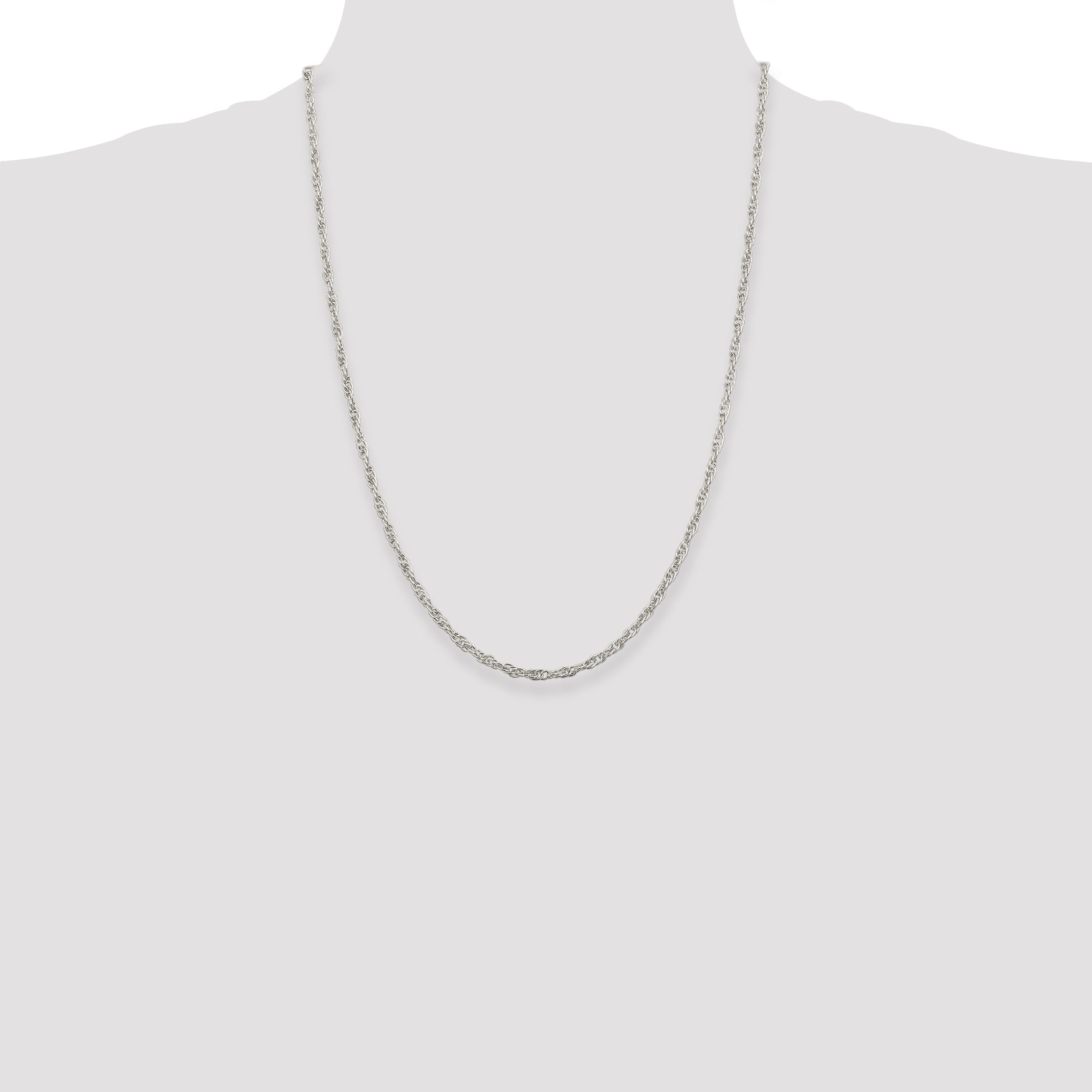 24 Inch Sterling Silver 2.75mm Loose Rope Chain Necklace