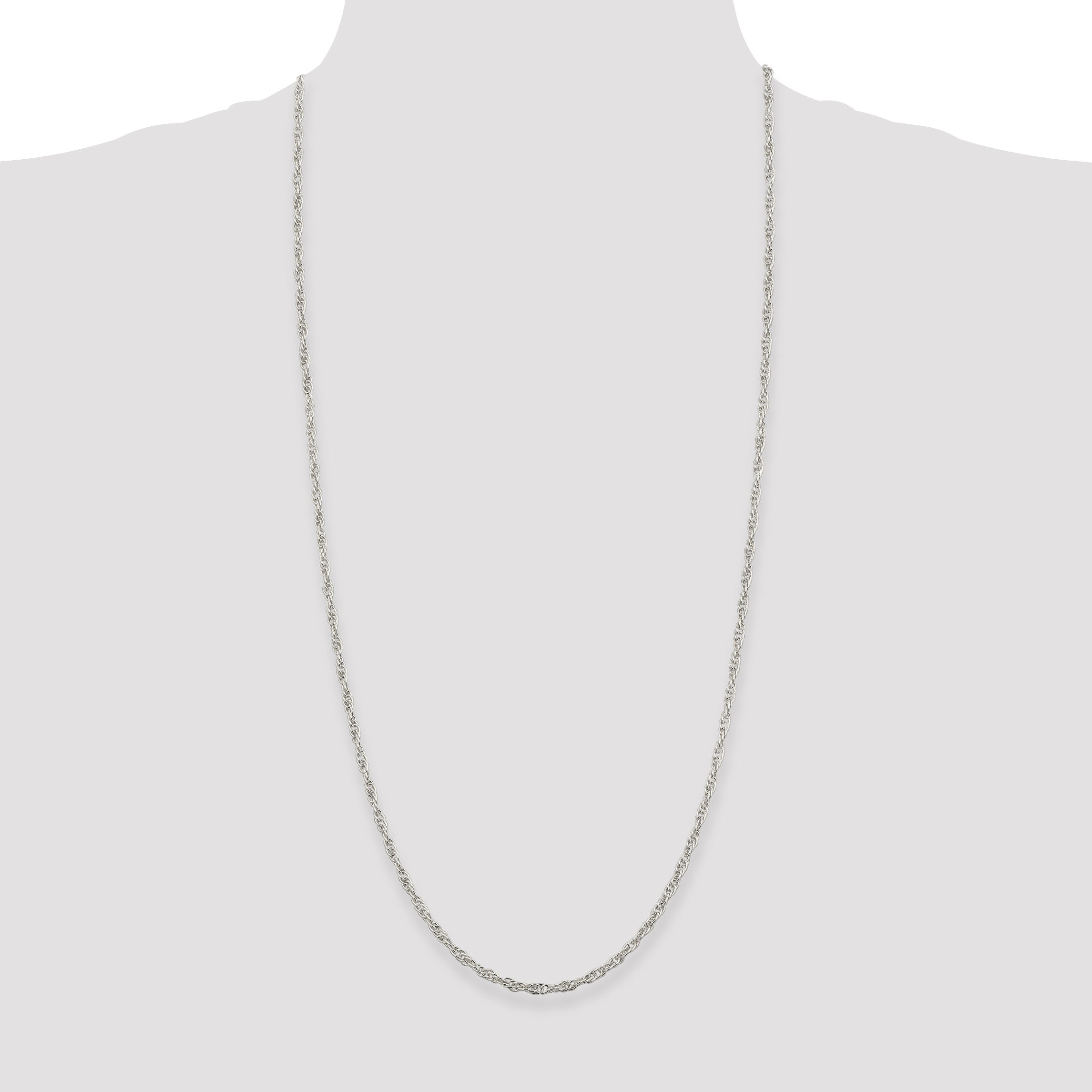 30 Inch Sterling Silver 2.75mm Loose Rope Chain Necklace