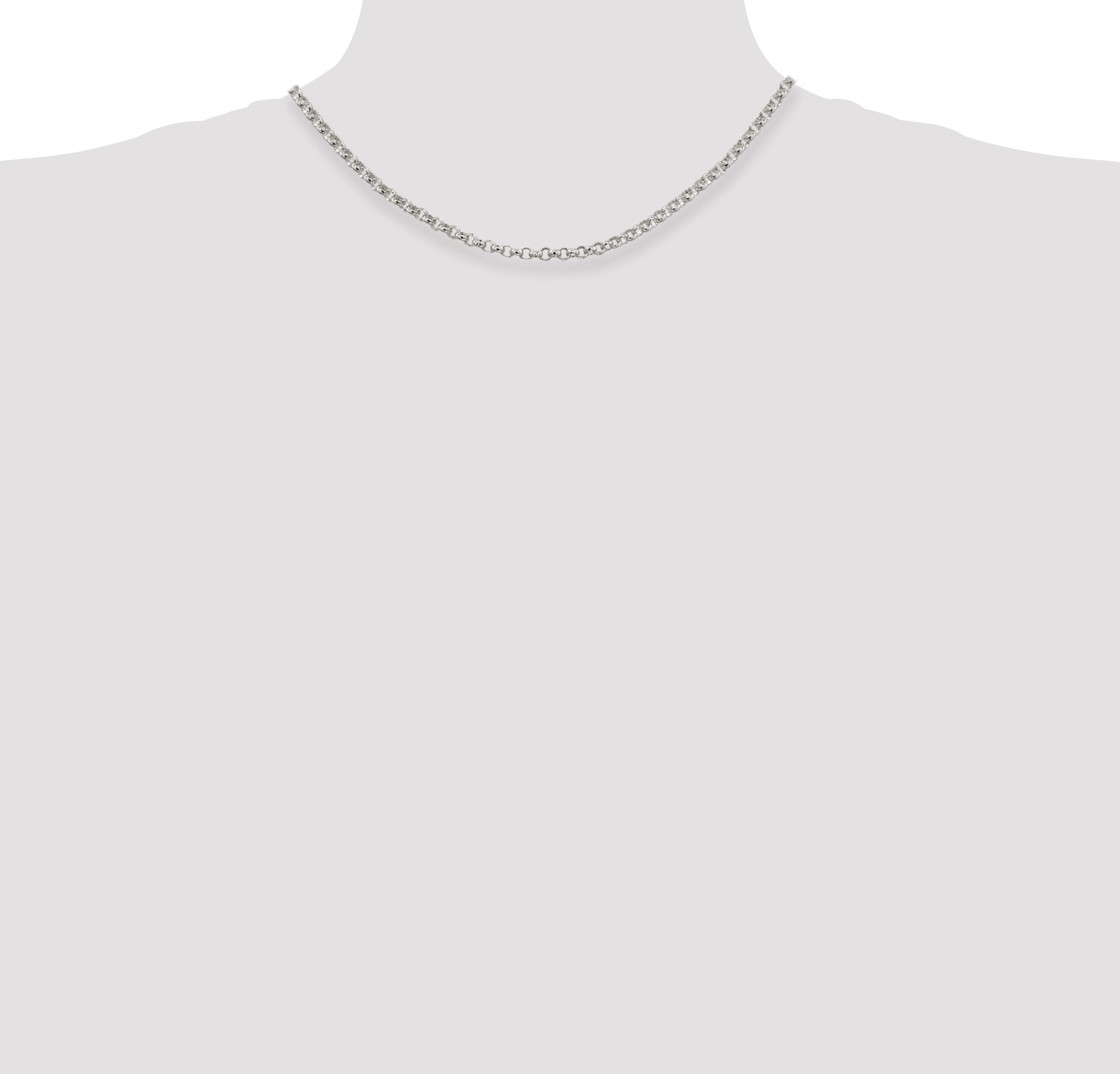 16 Inch Sterling Silver 4mm Rolo Chain Necklace