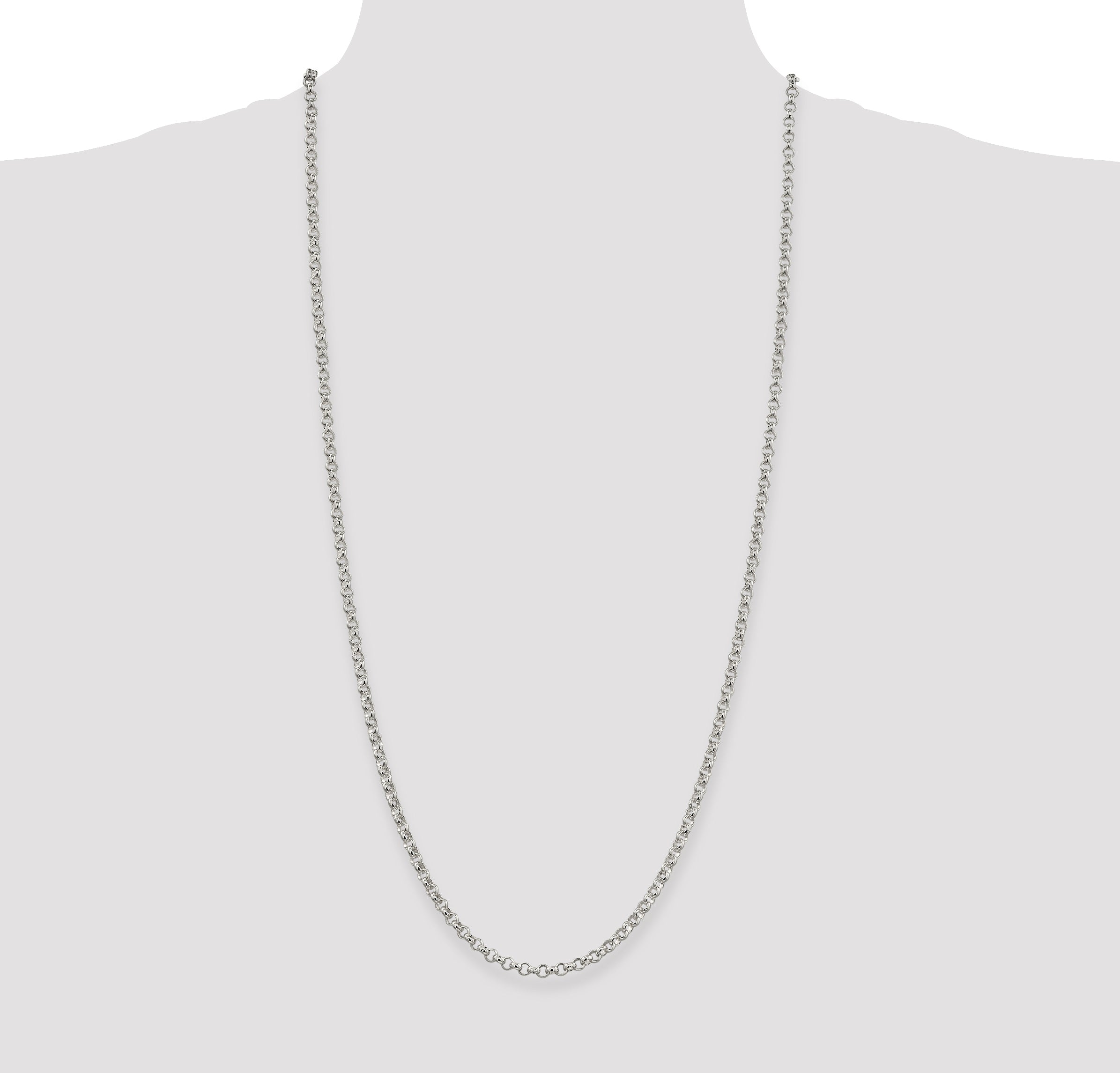30 Inch Sterling Silver 4mm Rolo Chain Necklace