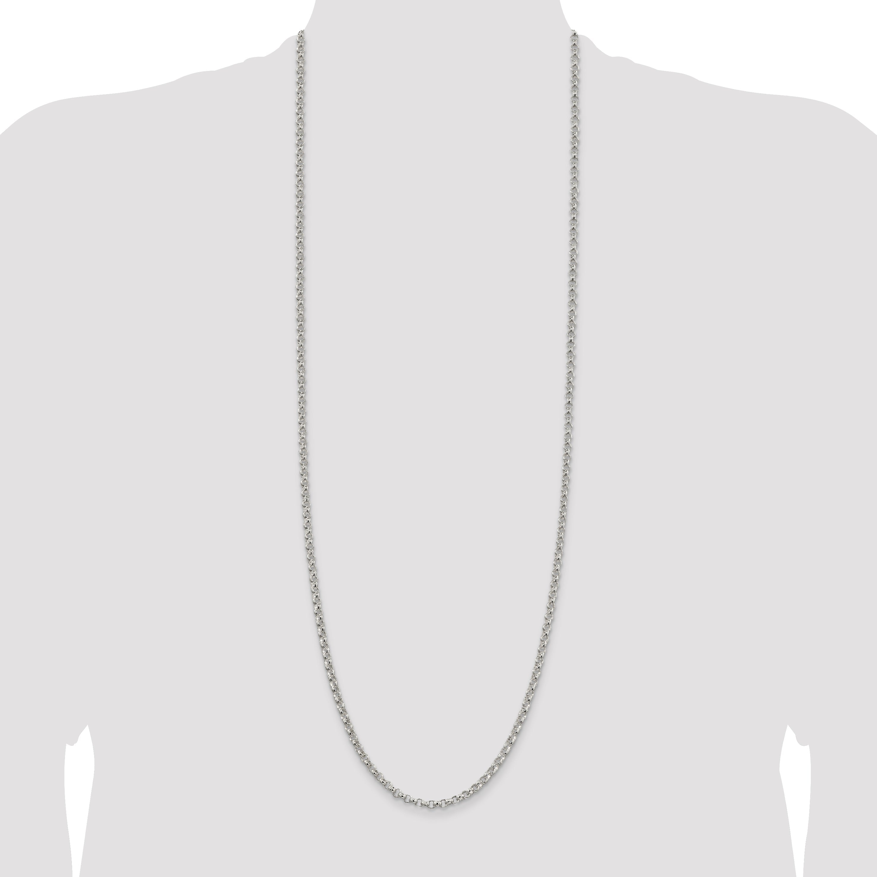 36 Inch Sterling Silver 4mm Rolo Chain Necklace