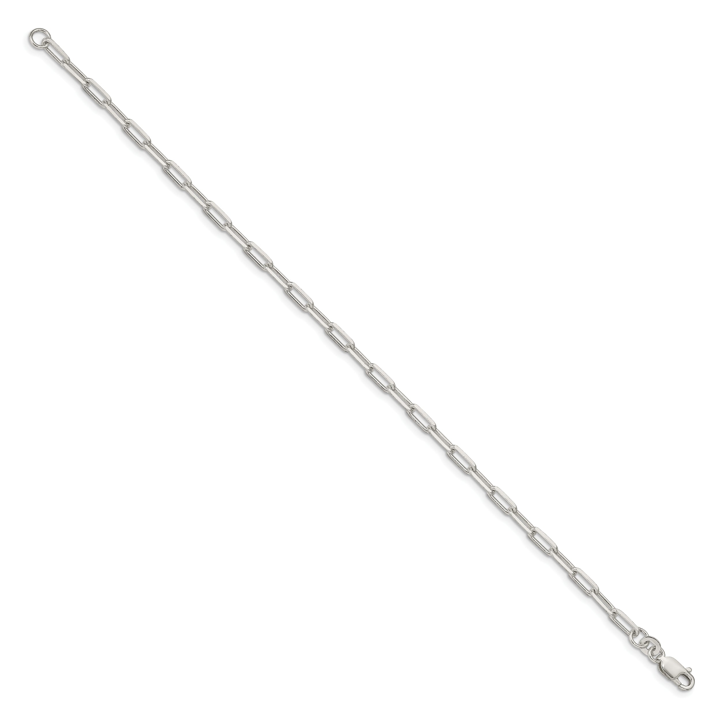 8 Inch Sterling Silver 3.25mm Elongated Open Link Chain Bracelet
