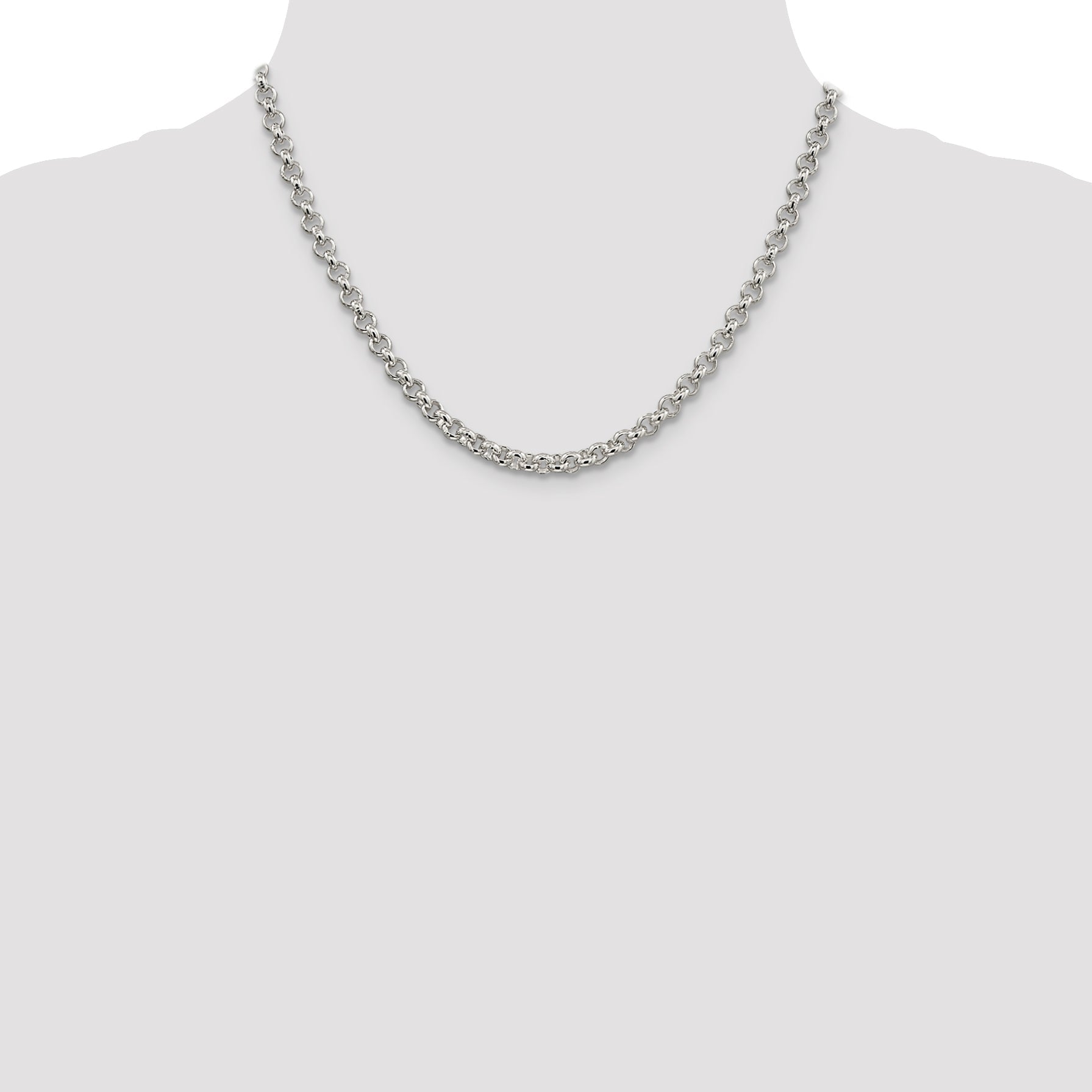 18 Inch Sterling Silver 5mm Rolo Chain Necklace