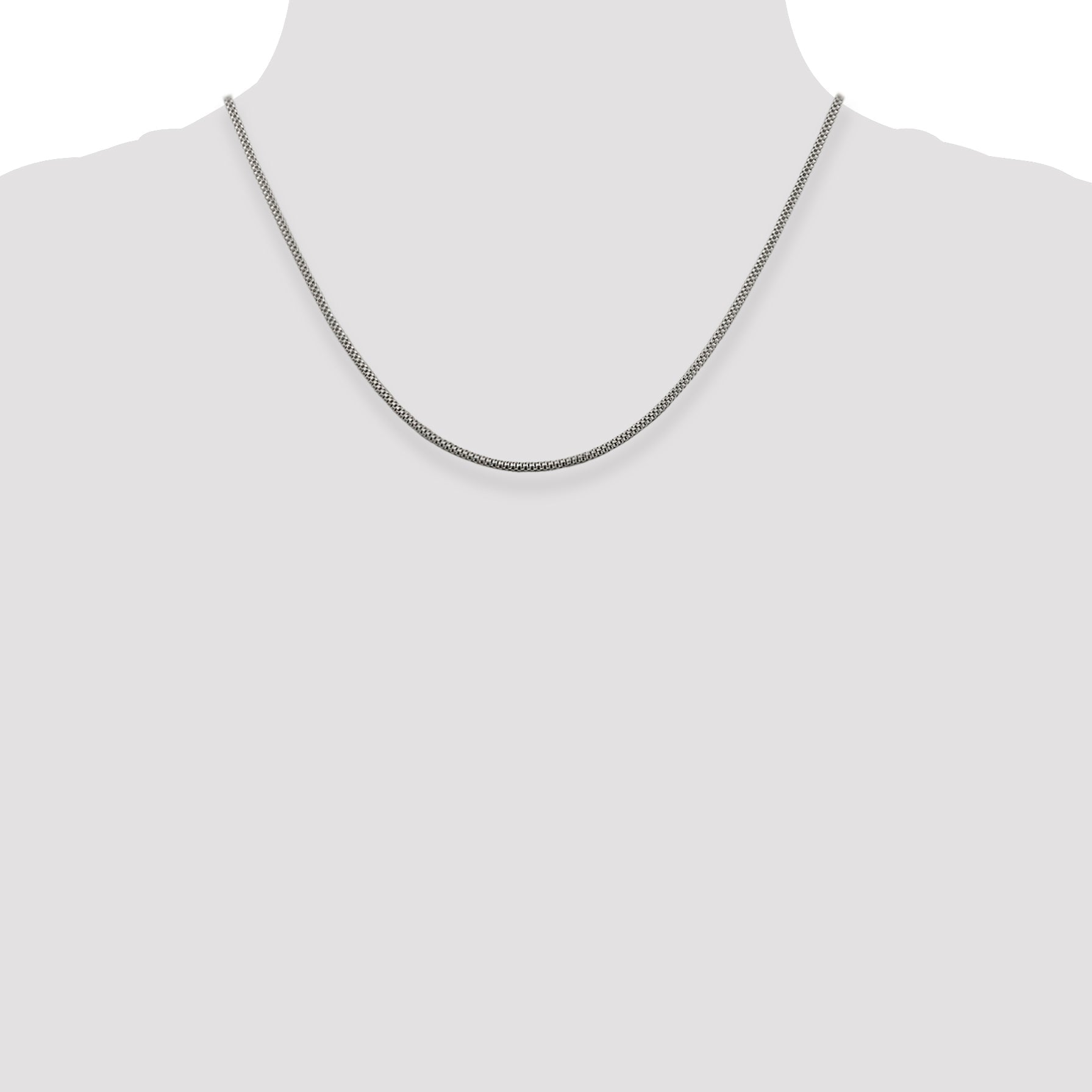 18 Inch Sterling Silver 2mm Corona Chain Necklace