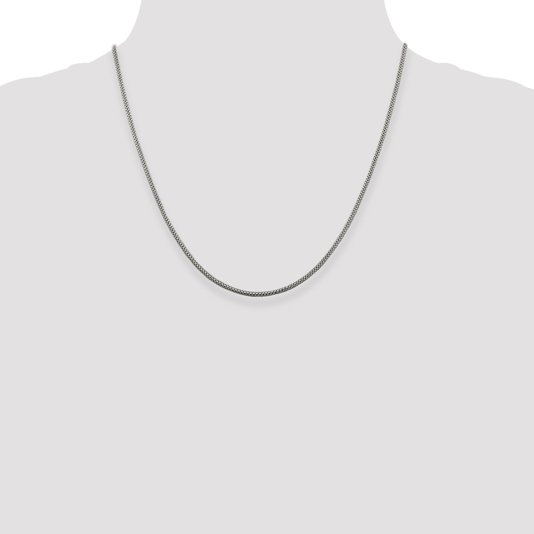 20 Inch Sterling Silver 2mm Corona Chain Necklace