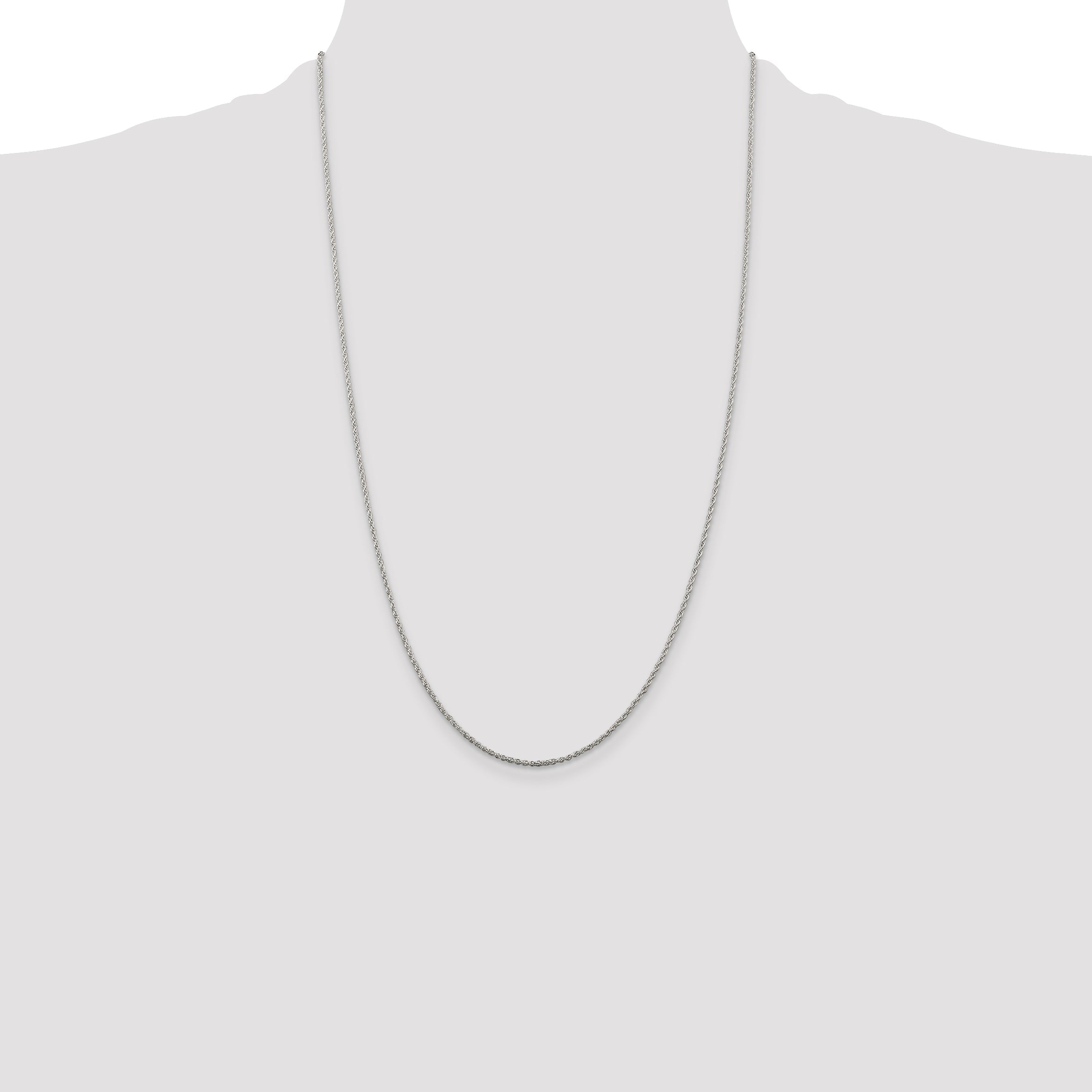 26 Inch Sterling Silver 1.3mm Loose Rope Chain Necklace