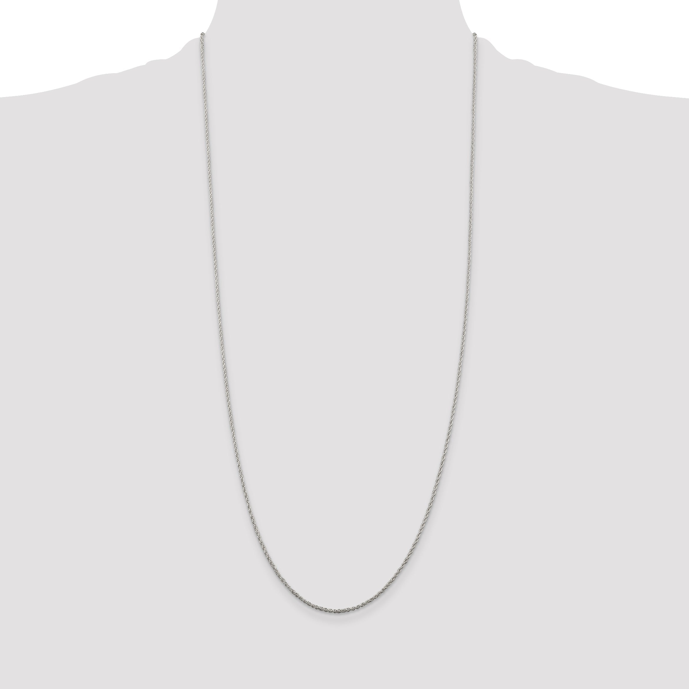 30 Inch Sterling Silver 1.3mm Loose Rope Chain Necklace