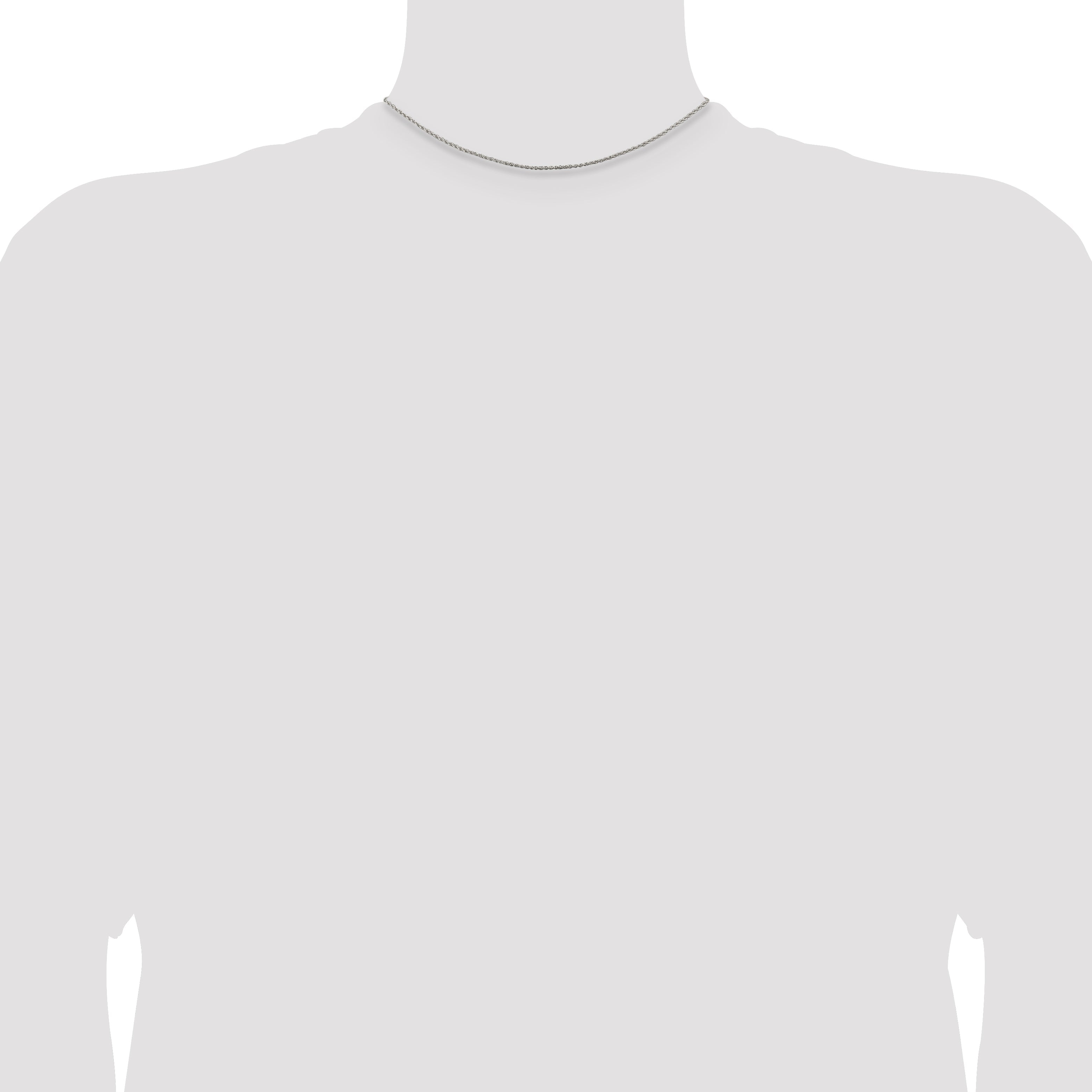 14 Inch Sterling Silver Rhodium-Plated 1.3mm Loose Rope Chain Necklace