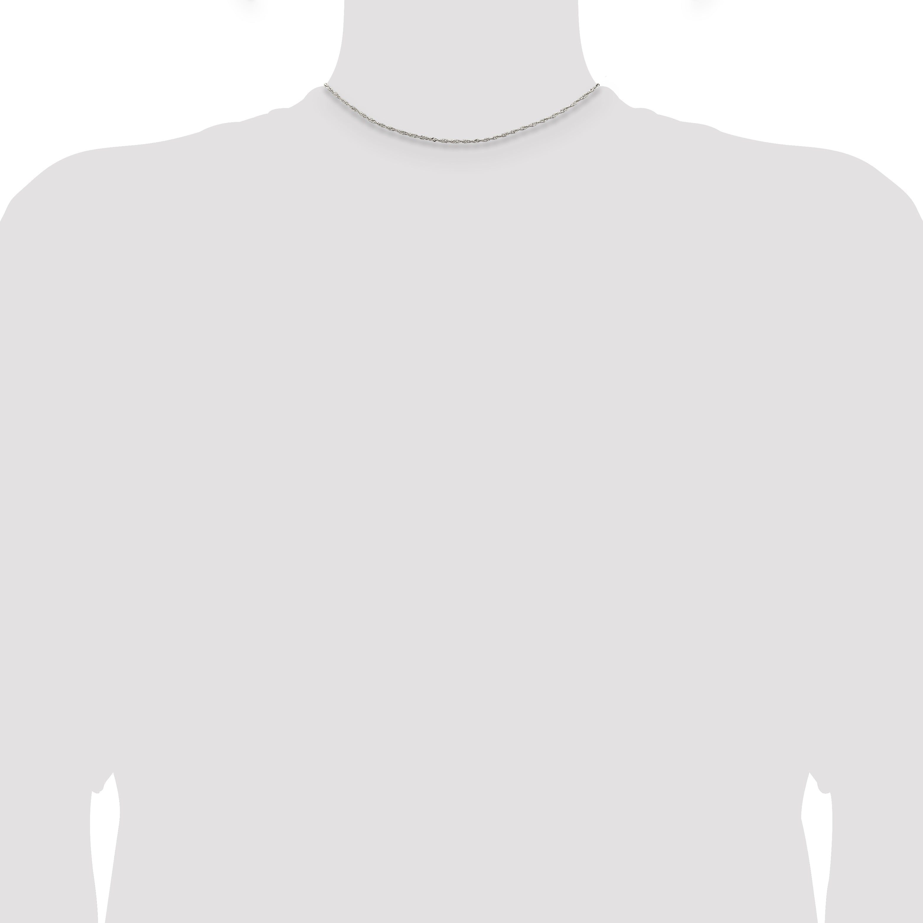 14 Inch Sterling Silver 1.4mm Singapore Chain Necklace