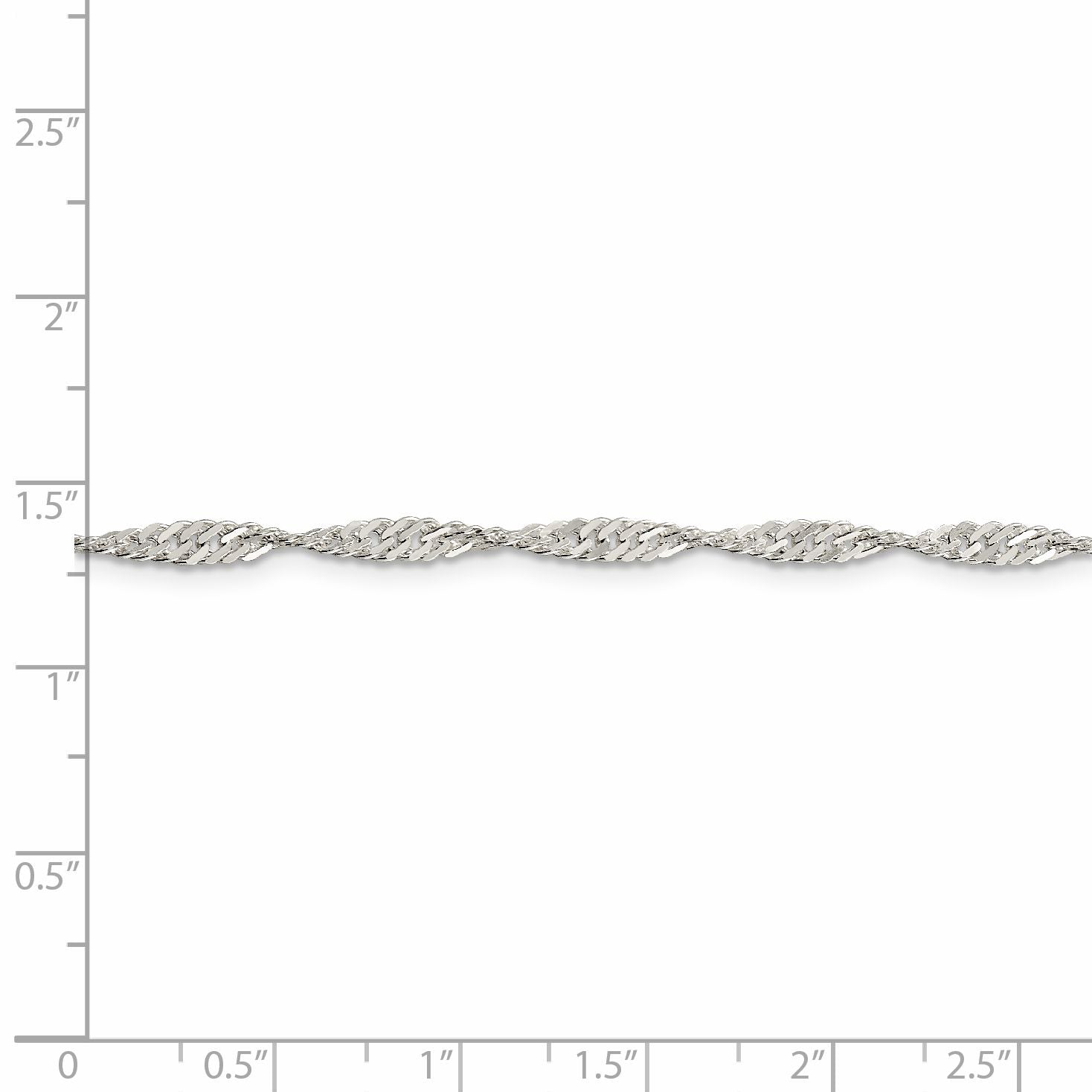 30 Inch Sterling Silver 3mm Singapore Chain Necklace