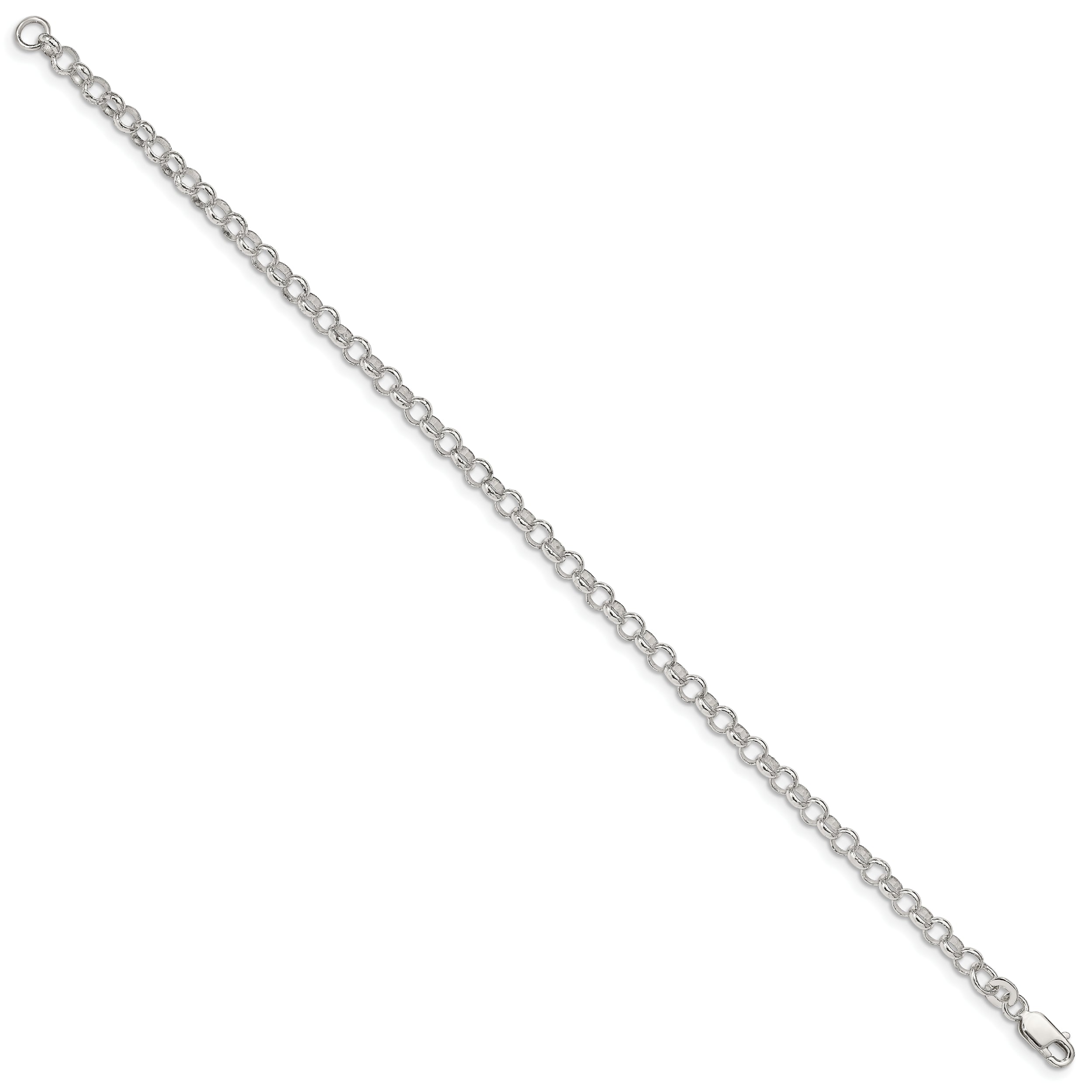 8 Inch Sterling Silver 4mm Rolo Chain Bracelet