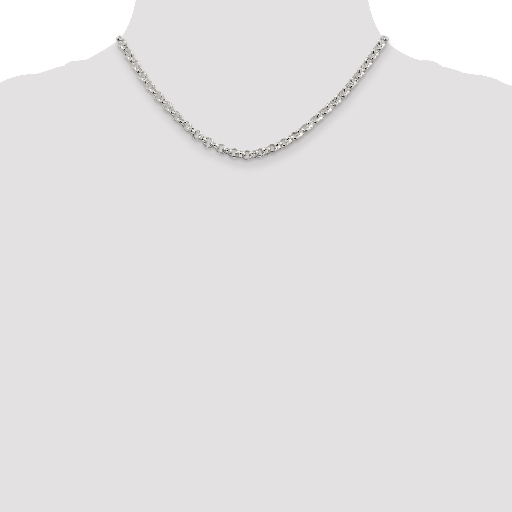 16 Inch Sterling Silver 4.6mm Rolo Chain Necklace