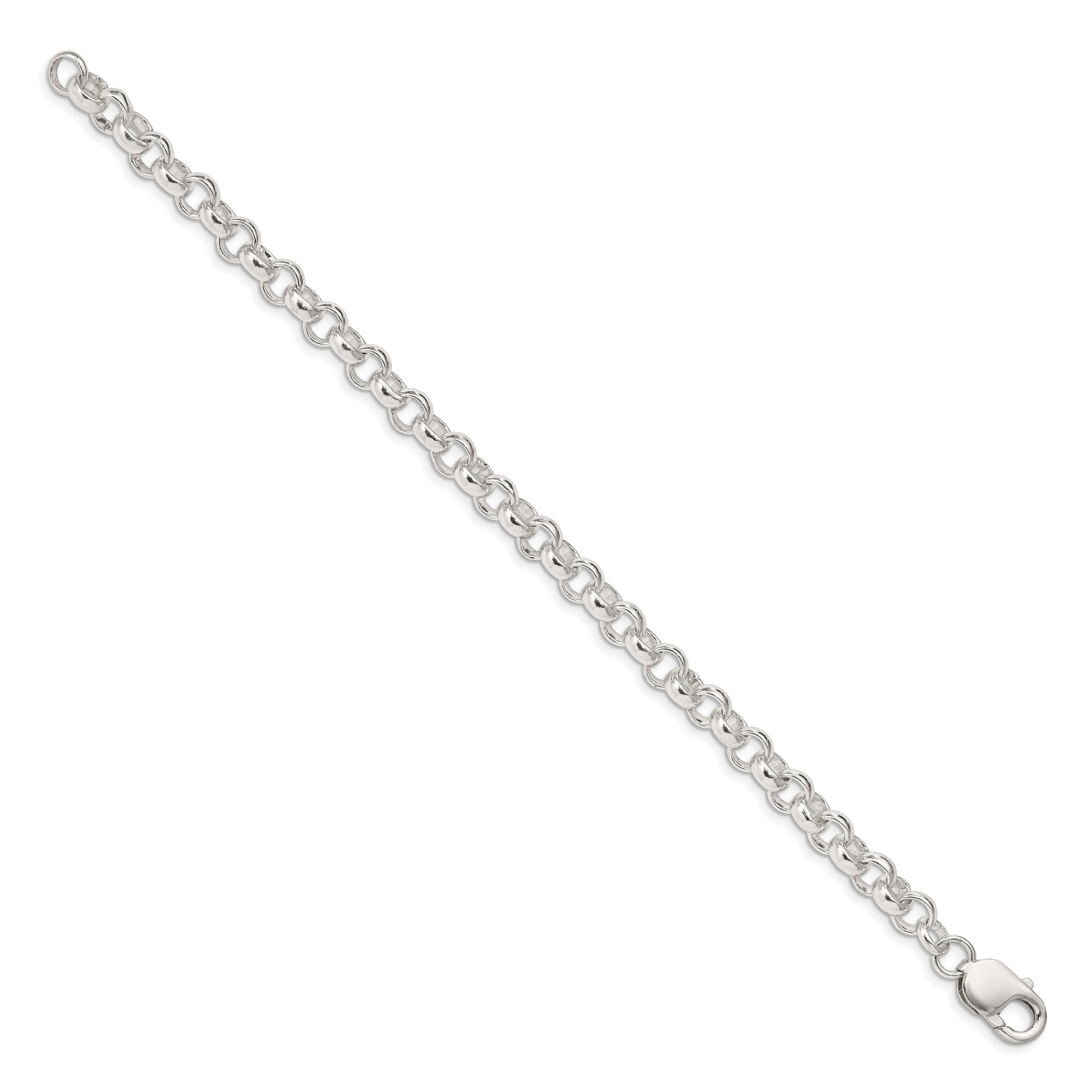 7 Inch Sterling Silver 6.75mm Rolo Chain Bracelet