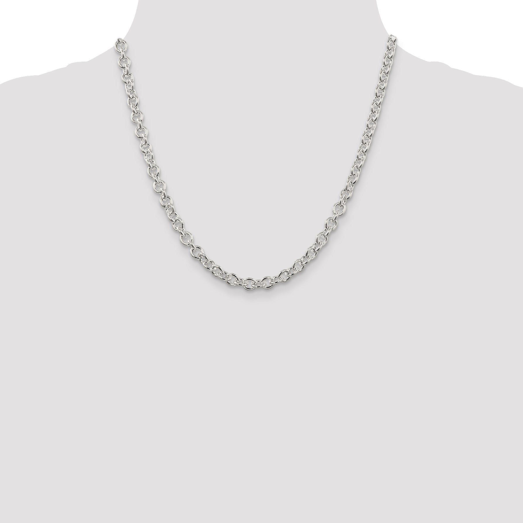 20 Inch Sterling Silver 6.1mm Cable Chain Necklace