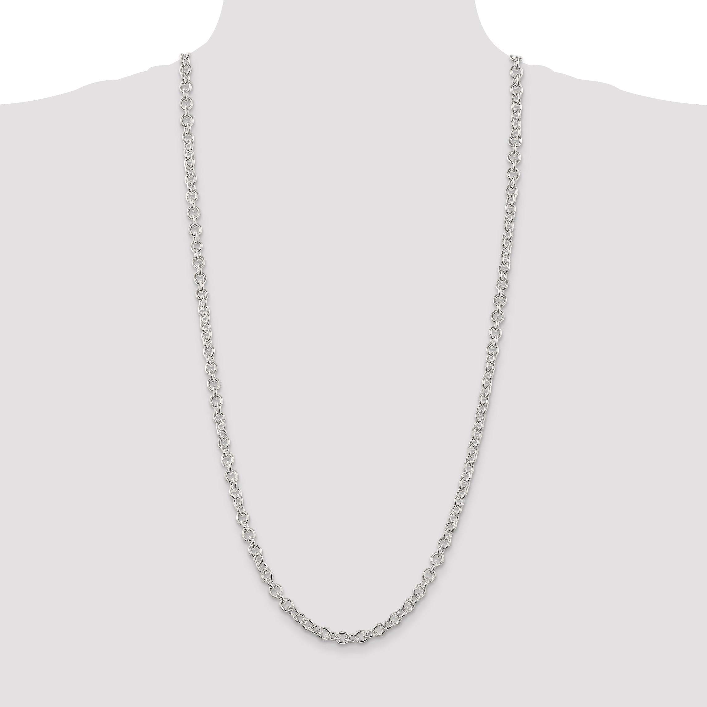 30 Inch Sterling Silver 6.1mm Cable Chain Necklace