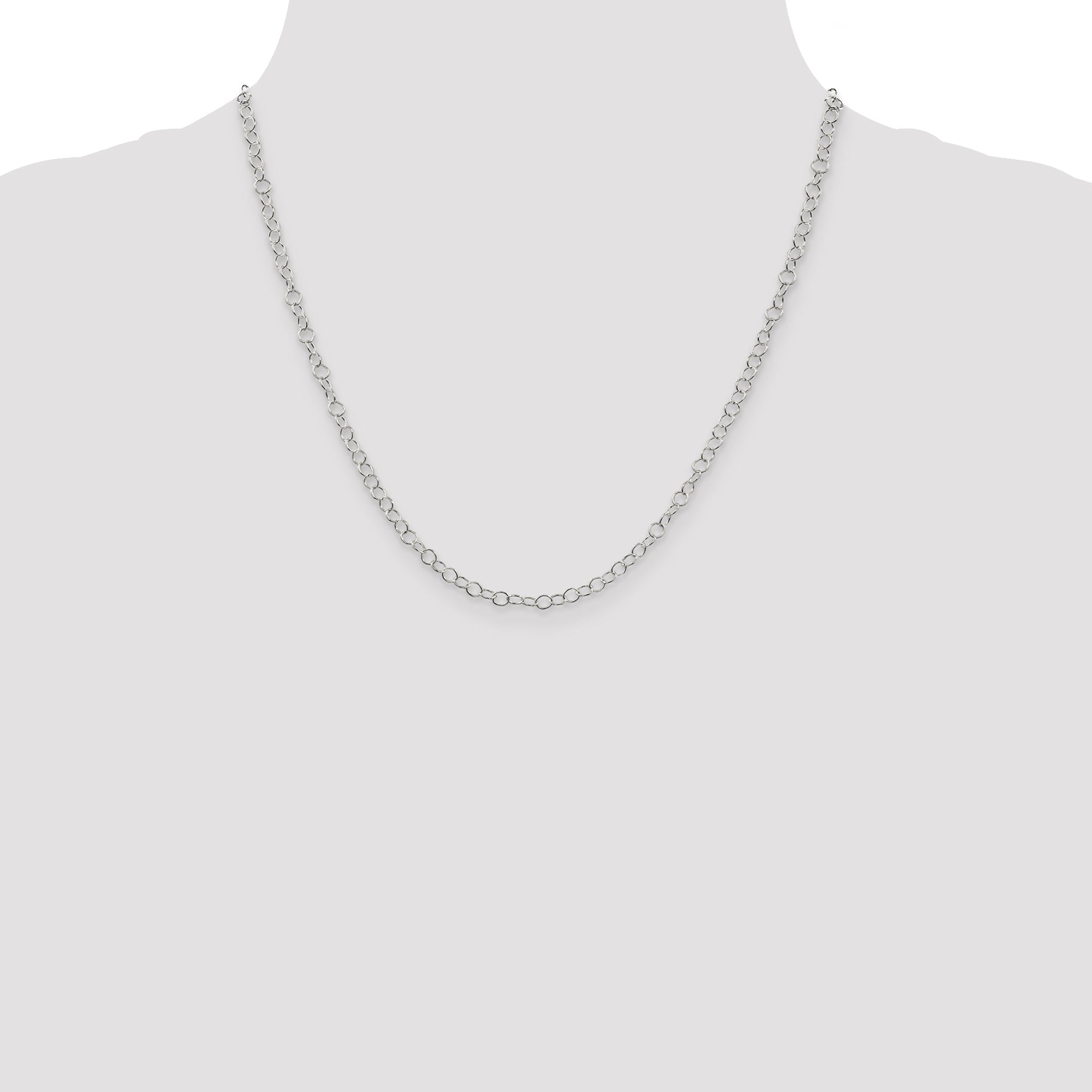 20 Inch Sterling Silver 3.5mm Fancy Cable Chain Necklace