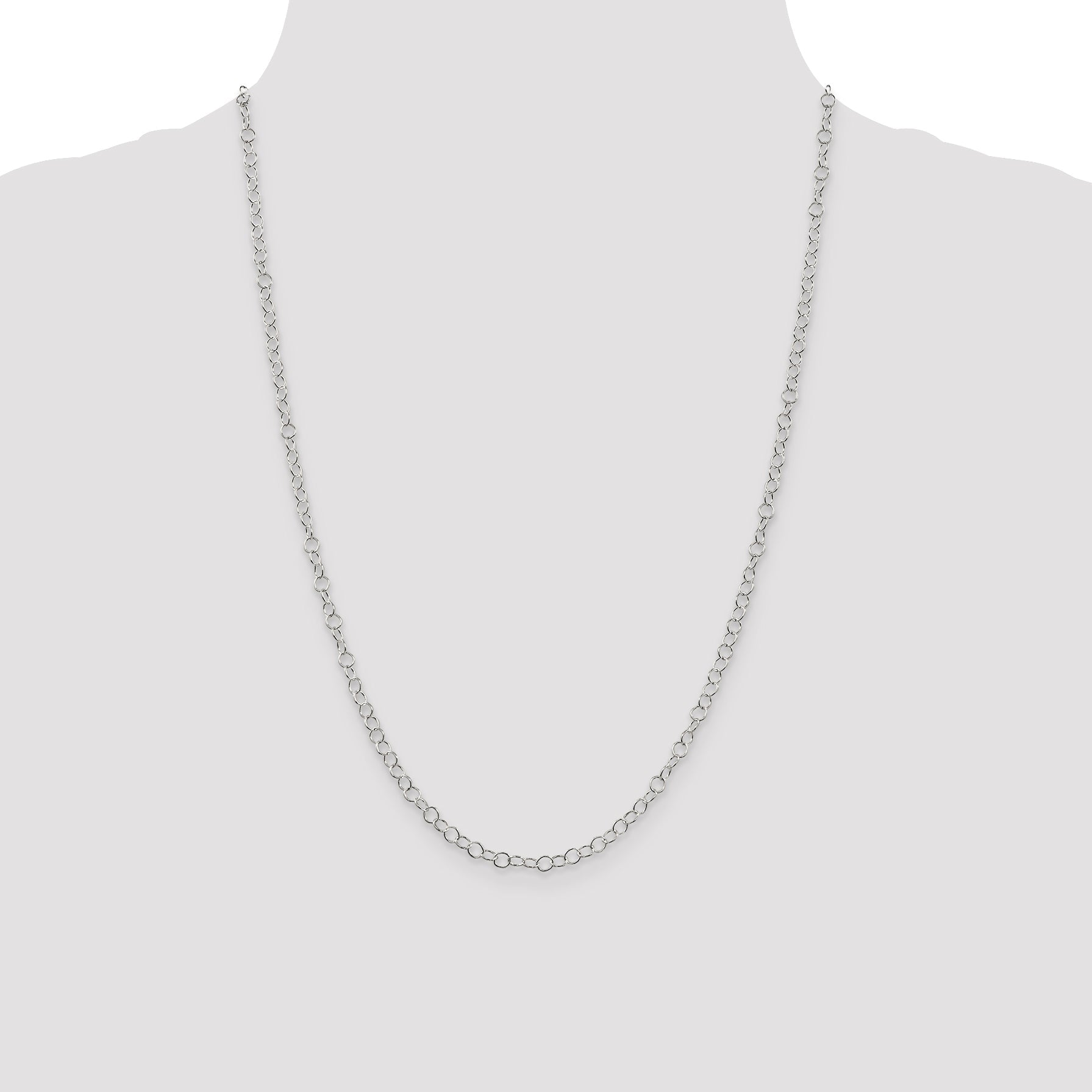 24 Inch Sterling Silver 3.5mm Fancy Cable Chain Necklace