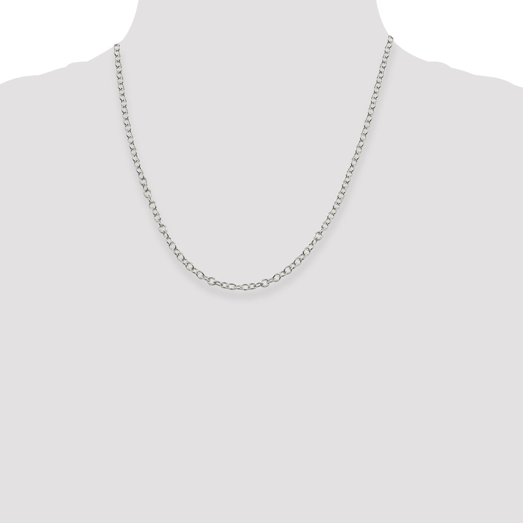20 Inch Sterling Silver 3.75mm Oval Cable Chain Necklace