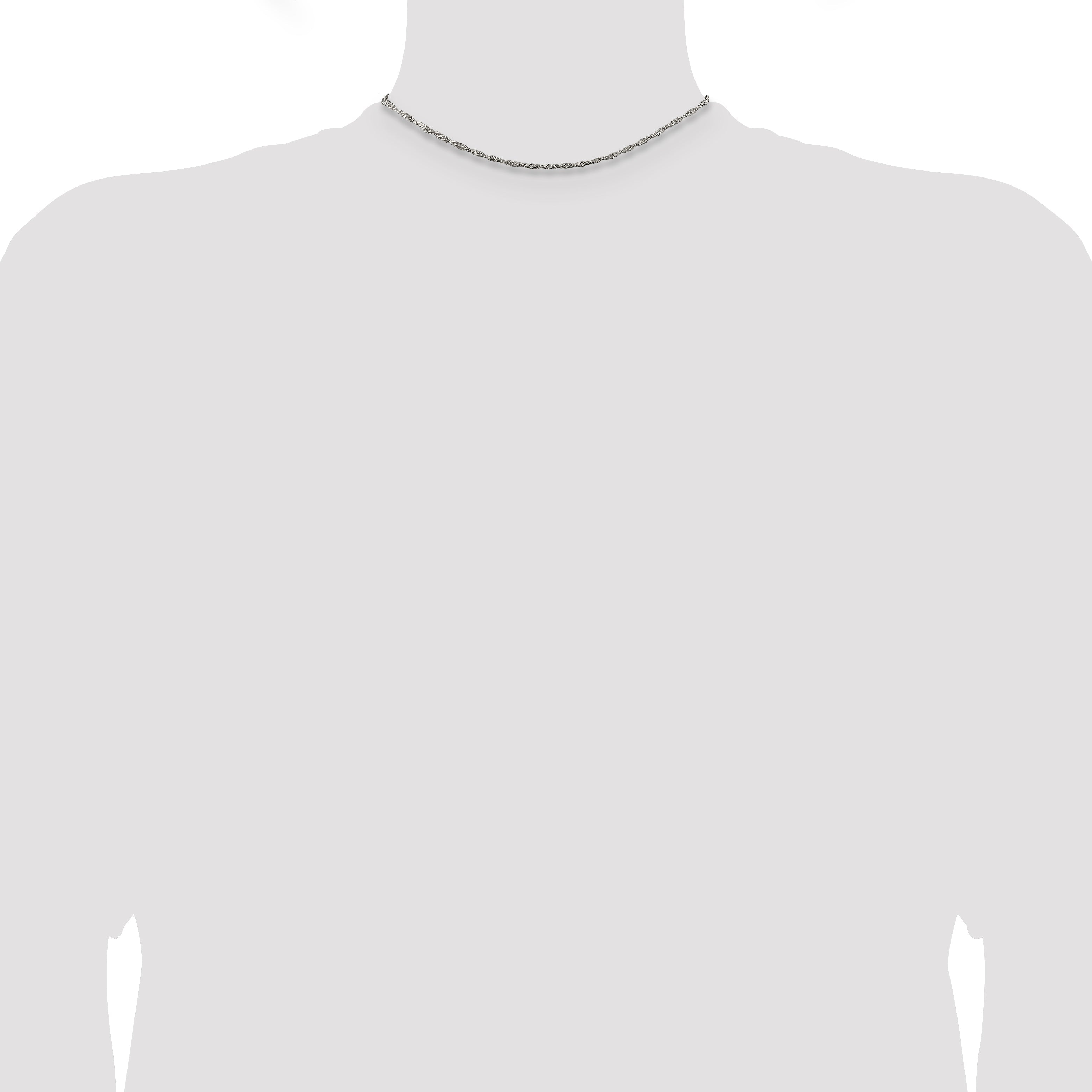 14 Inch Sterling Silver 1.75mm Singapore Chain Necklace