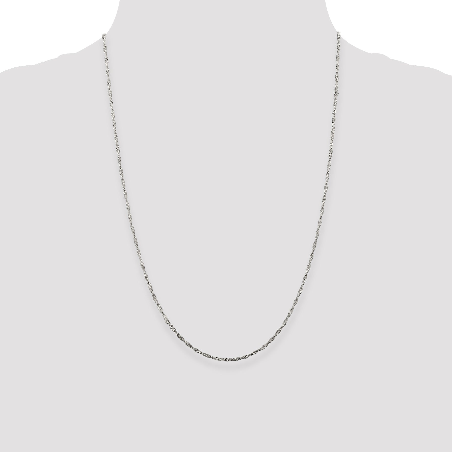 24 Inch Sterling Silver 1.75mm Singapore Chain Necklace