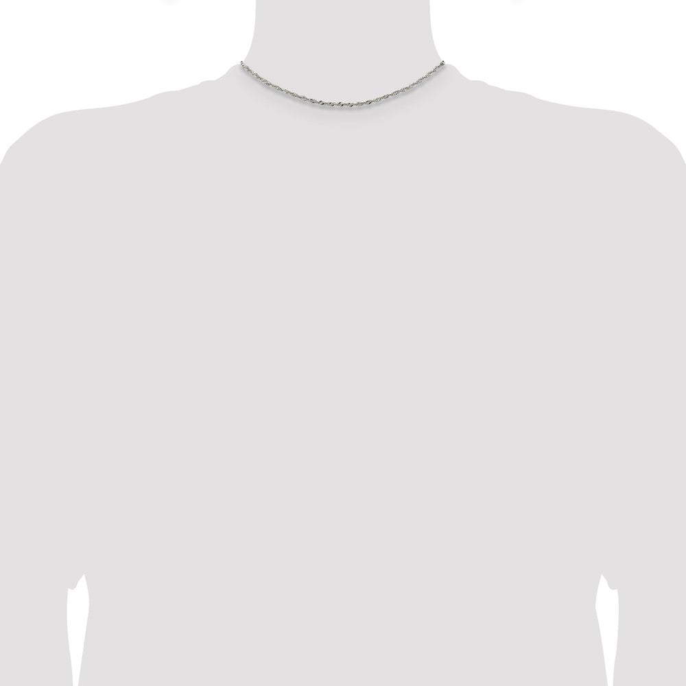 14 Inch Sterling Silver 2mm Singapore Chain Necklace