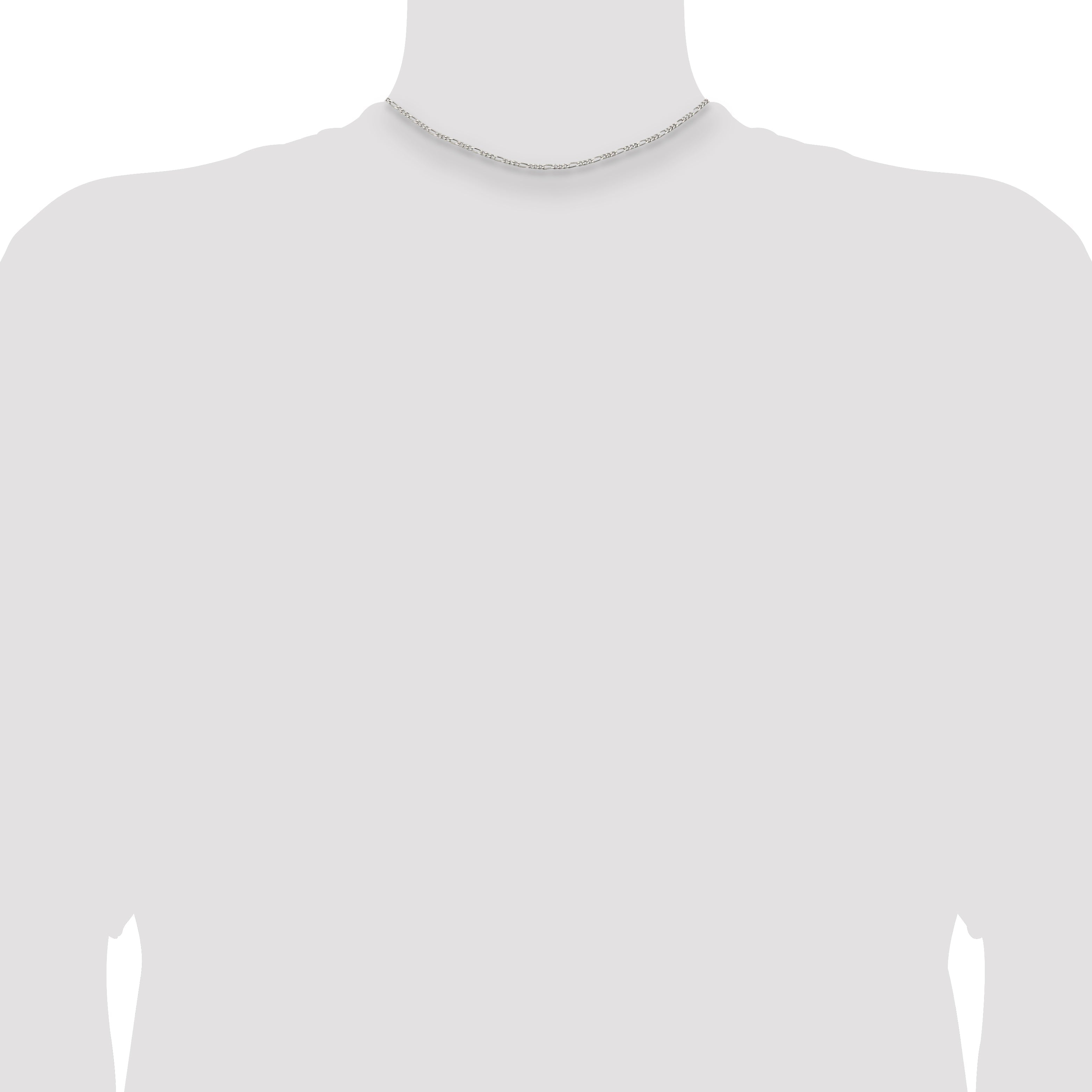 14 Inch Sterling Silver 2.25mm Figaro Chain Necklace