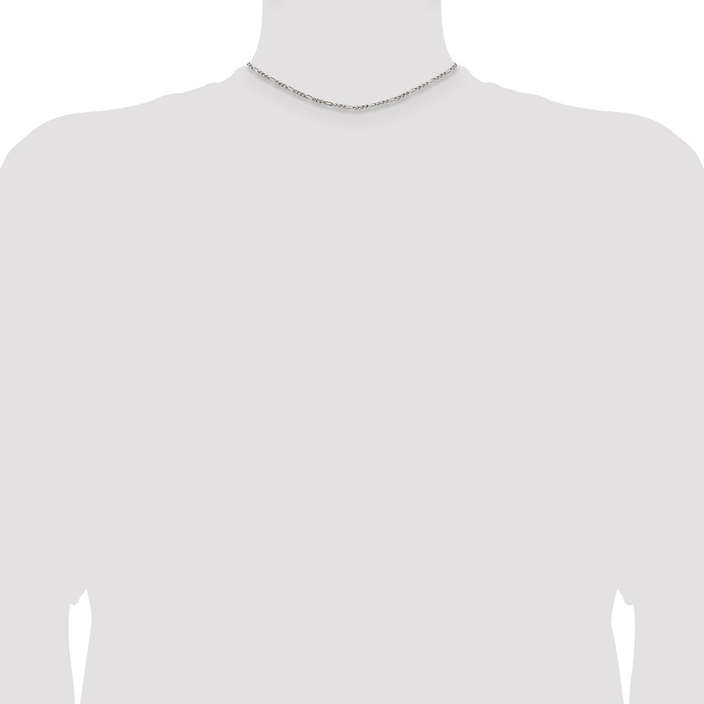 14 Inch Sterling Silver 2.5mm Figaro Chain Necklace