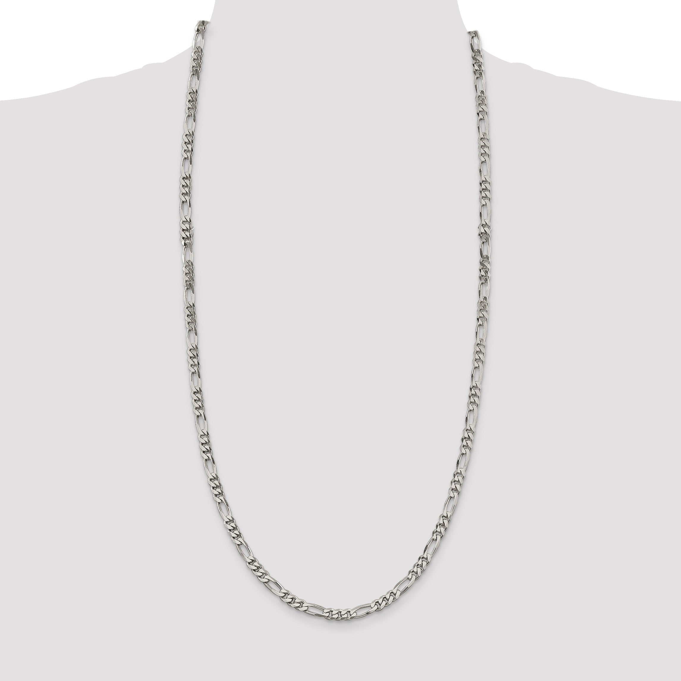30 Inch Sterling Silver 5.5mm Figaro Chain Necklace