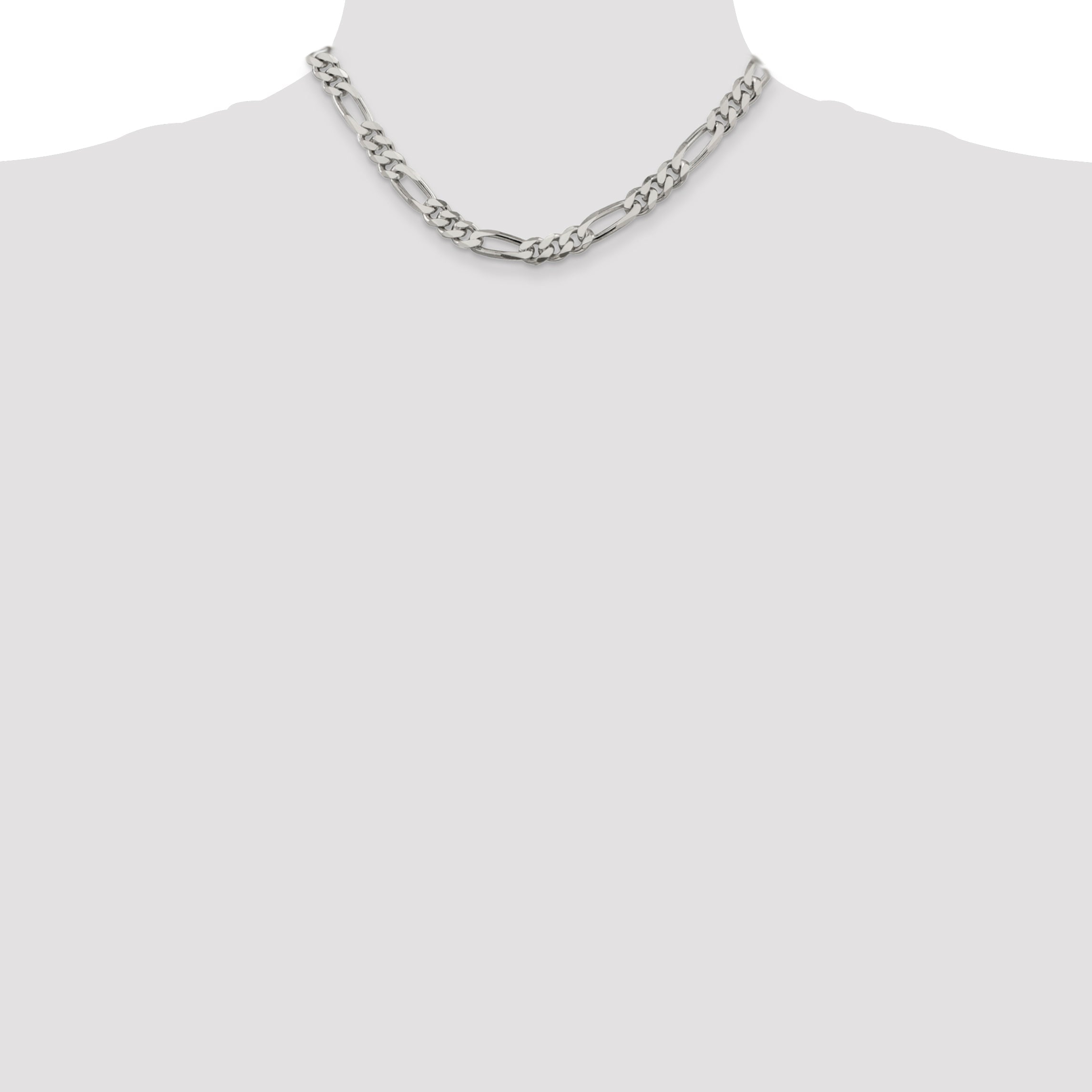 16 Inch Sterling Silver 8mm Figaro Chain Necklace