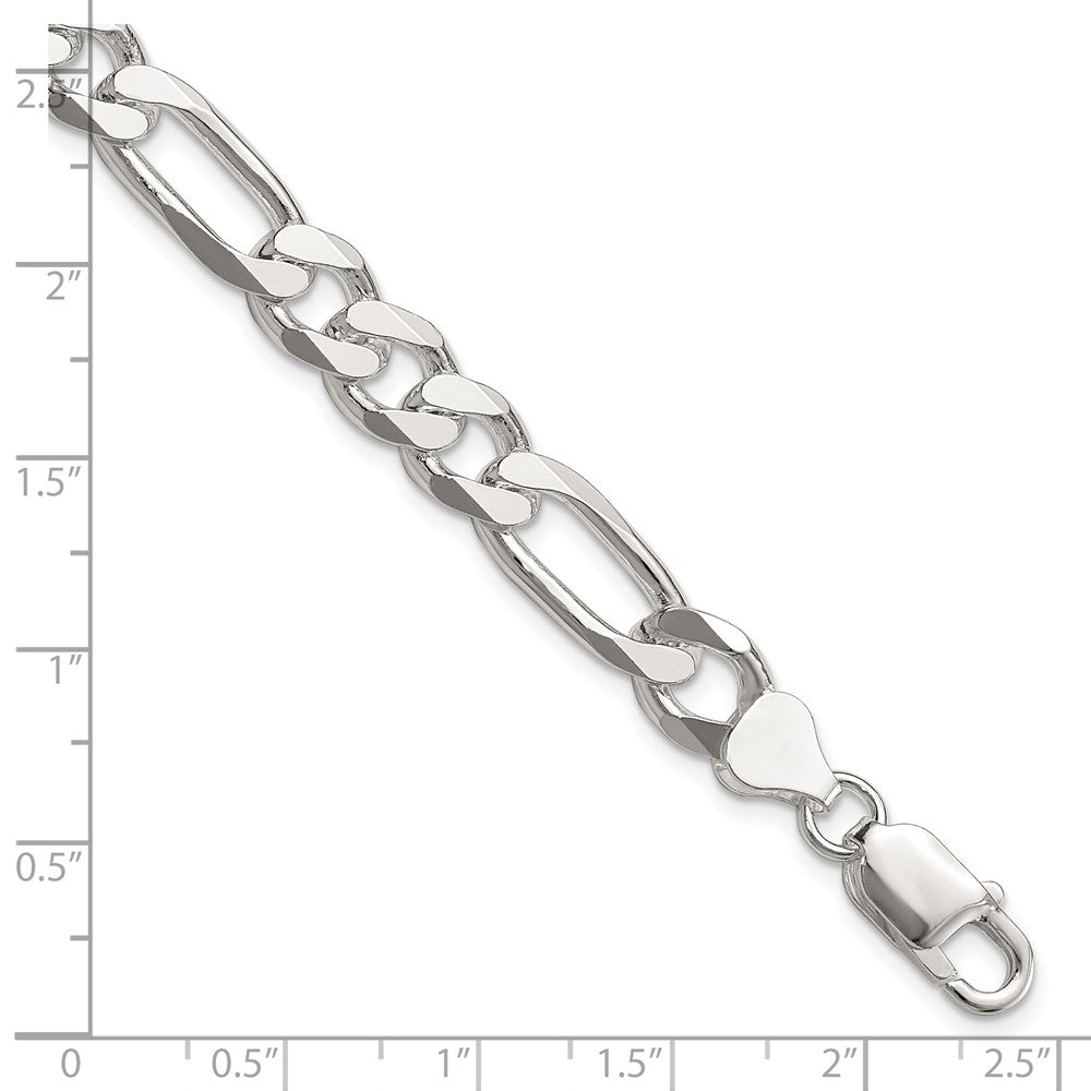 8 Inch Sterling Silver 8mm Figaro Chain Bracelet