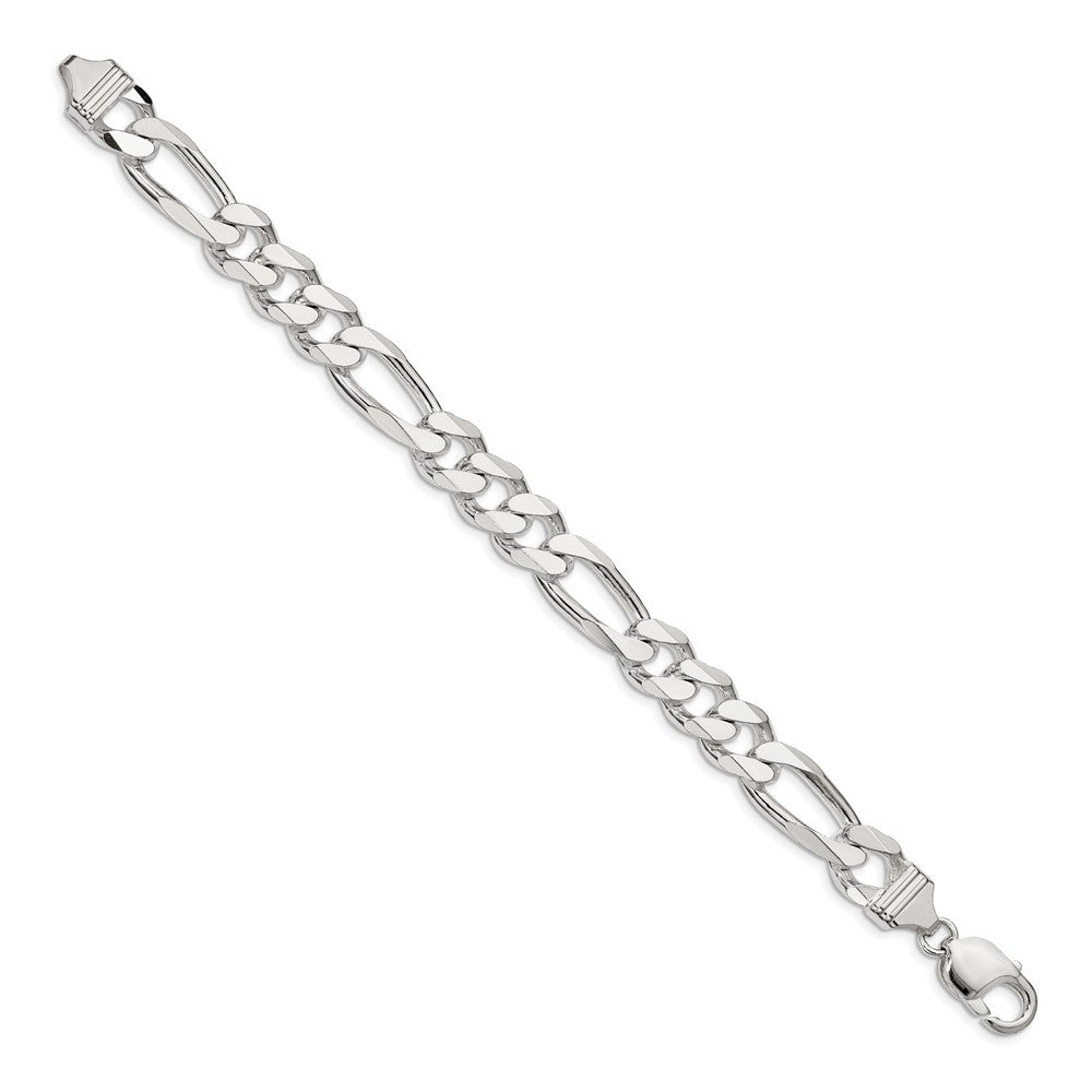 8 Inch Sterling Silver 10.75mm Figaro Chain Bracelet