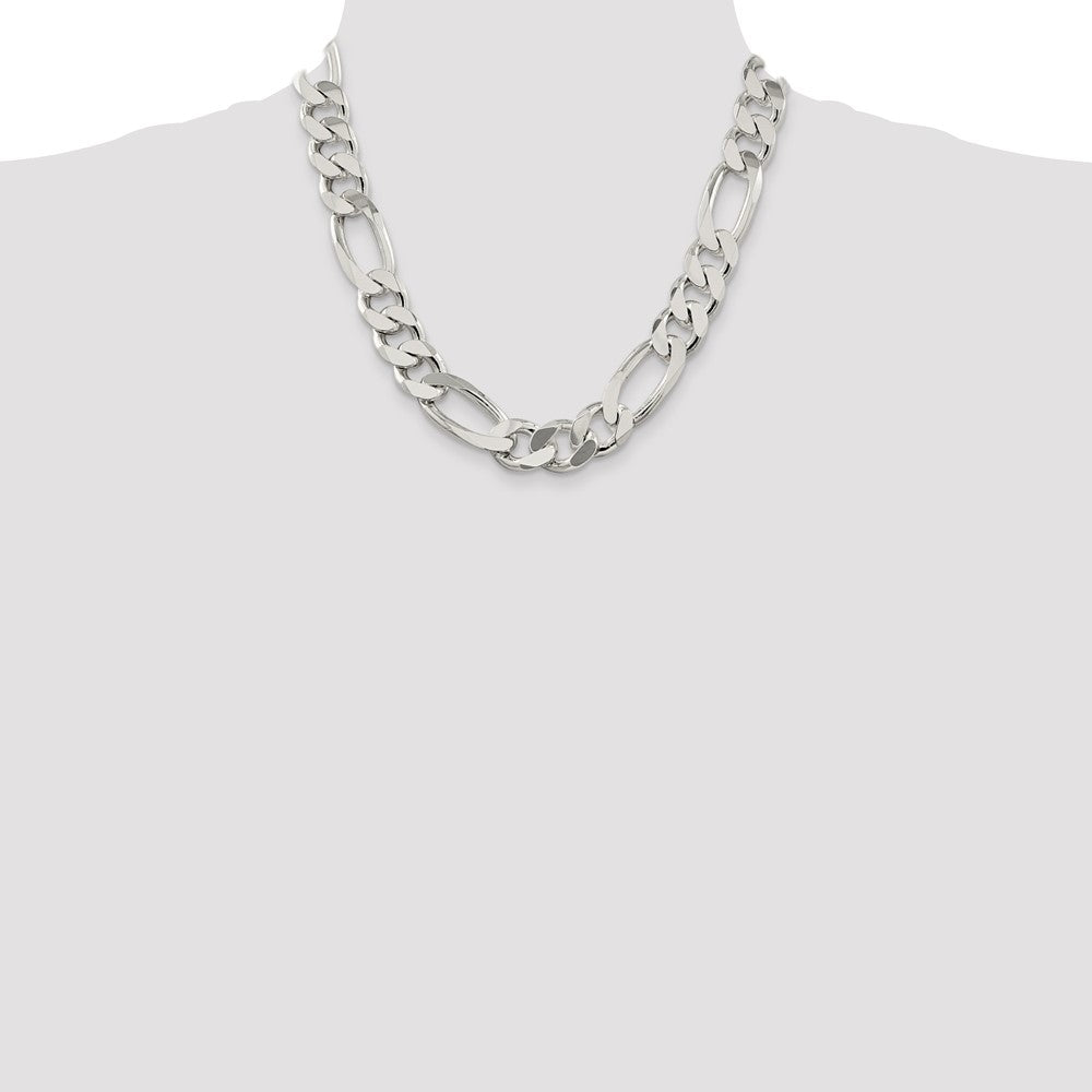 20 Inch Sterling Silver 15mm Figaro Chain Necklace