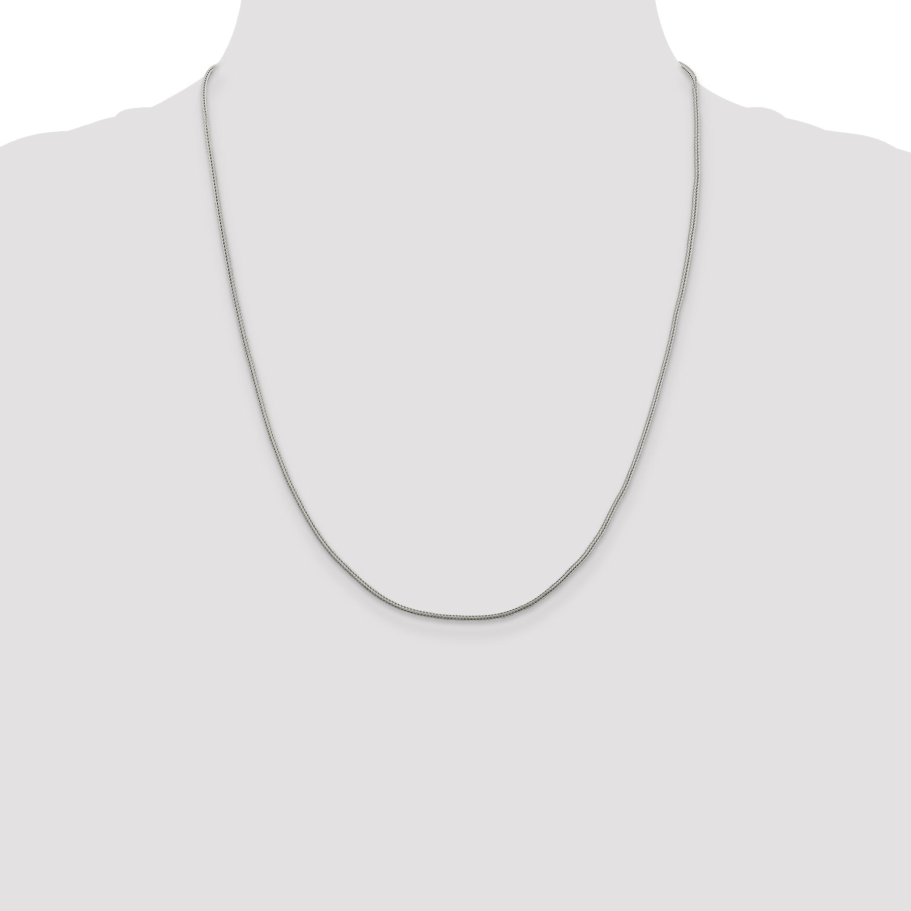 20 Inch Sterling Silver 1.25mm Diamond-Cut Round Franco Chain Necklace