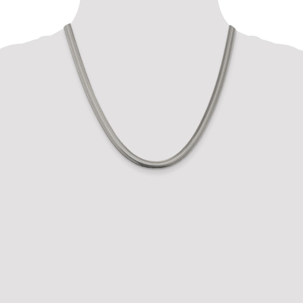 20 Inch Sterling Silver 6.25mm Flat Oval Snake Chain Necklace