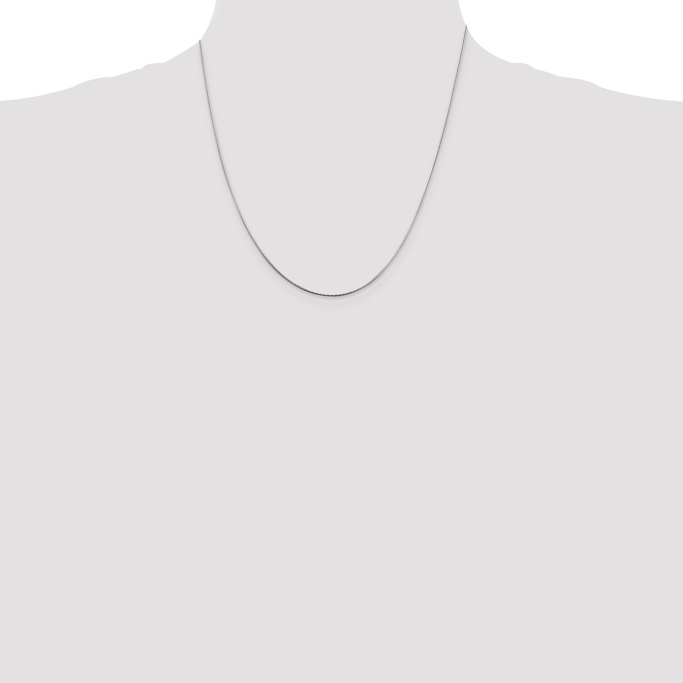 18 Inch Sterling Silver .85mm Diamond-Cut Snake Chain Necklace