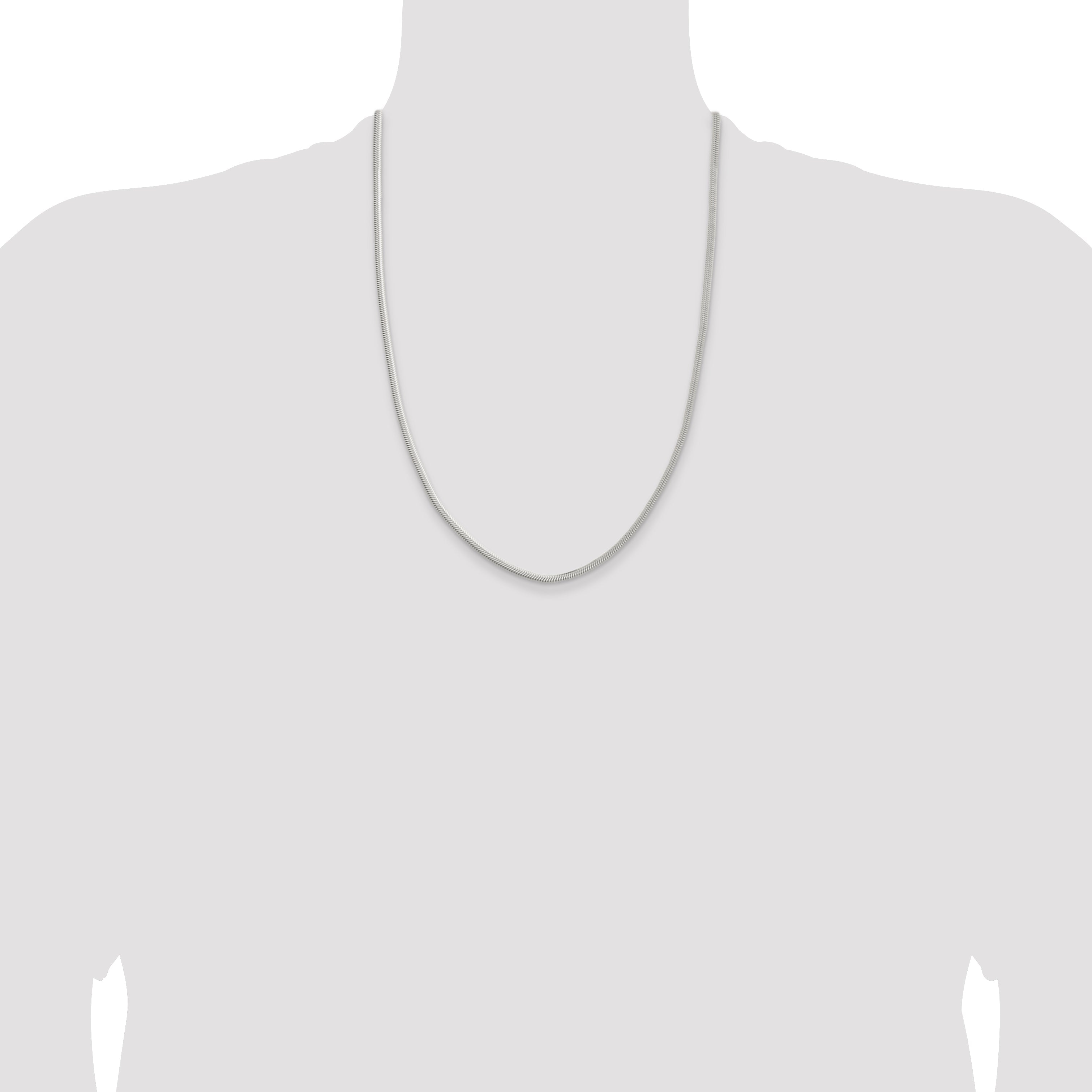 24 Inch Sterling Silver 3.3mm Flat Oval Snake Chain Necklace